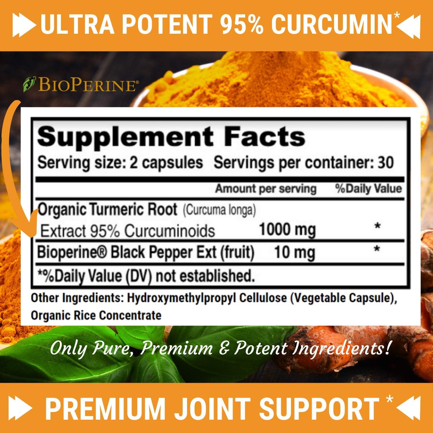 CURCUMA PURA CON BIOPERINA 1000 MG 60 CASPULAS VEGANO HEALTHCARE PURE TURMERIC WITH BIOPERINE