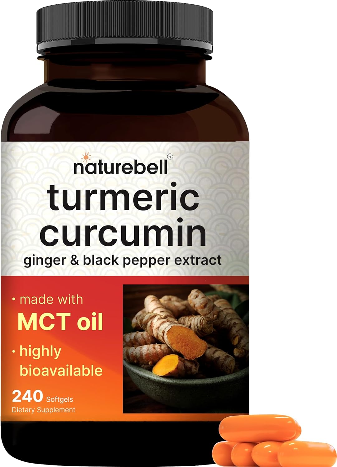 CURCUMA Y JENGIBRE EXTRACTO COMPLEX 500 MG NATUREBELL 240 CAPSULAS NO GMO