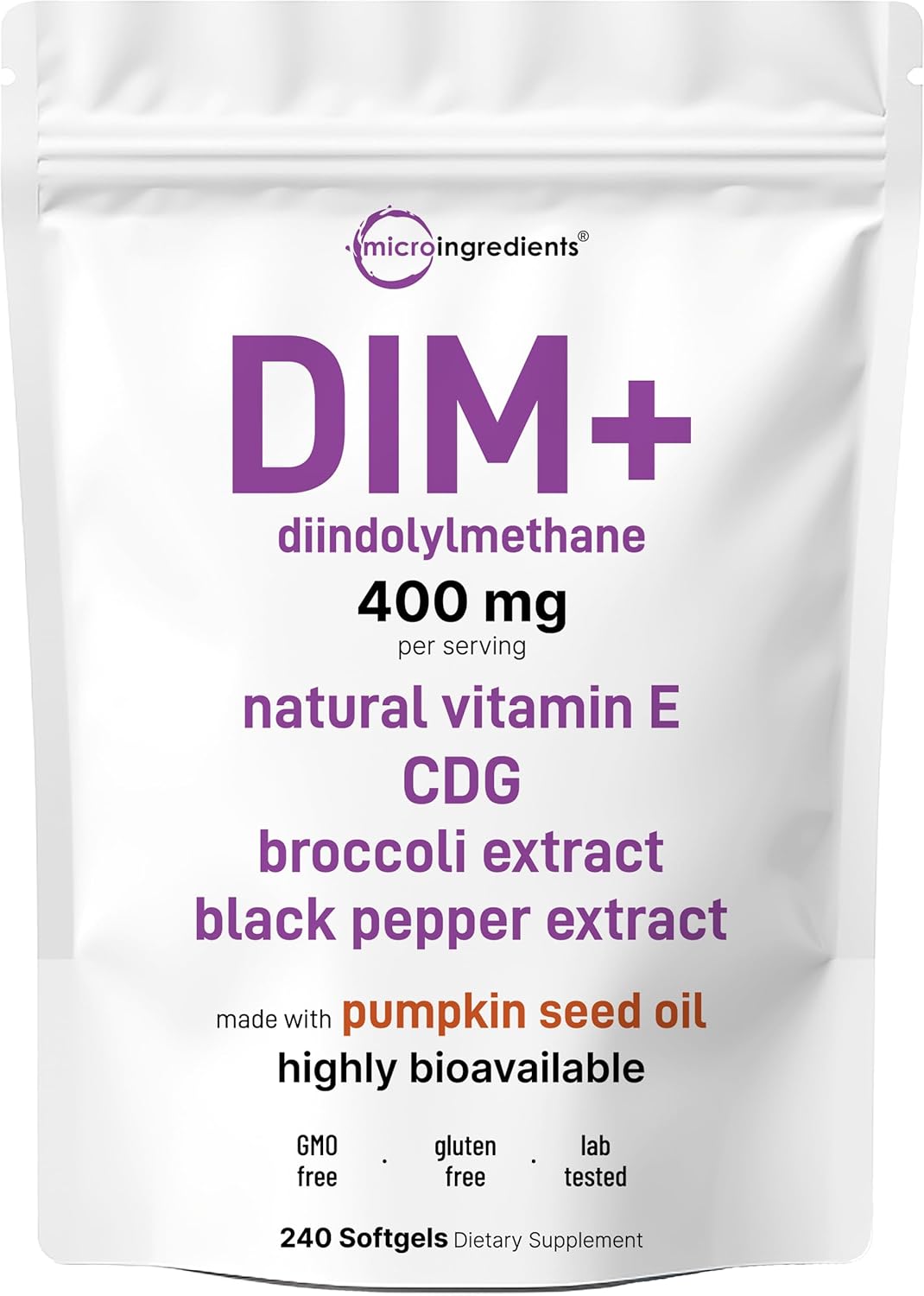 DIM COMPLEX 400 MG 240 CAPSULAS MICROINGREDIENTS NO GMO