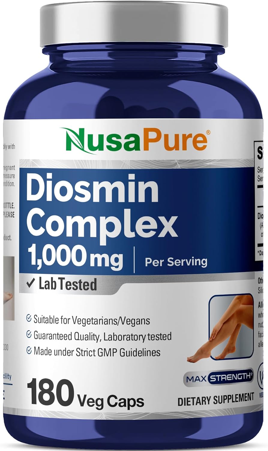 DIOSMINA CON HESPERIDINA NUSAPURE 1,000 MG 180 CAPSULAS