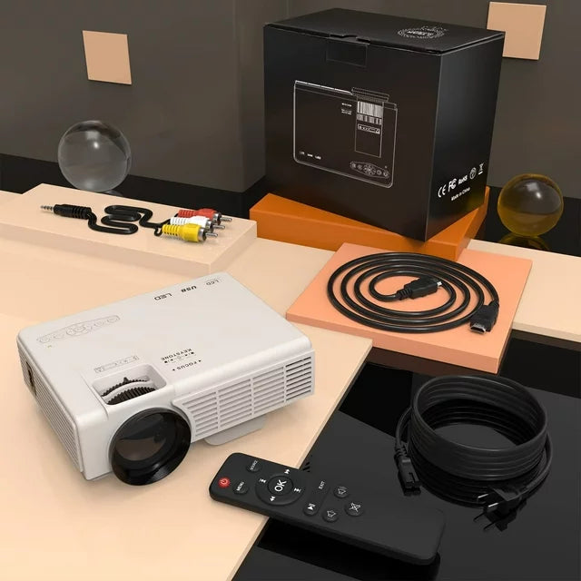 MINI PROYECTOR PORTATIL MULTIMEDIA DR.J P68 7500 LUMENES 170 PULGADAS