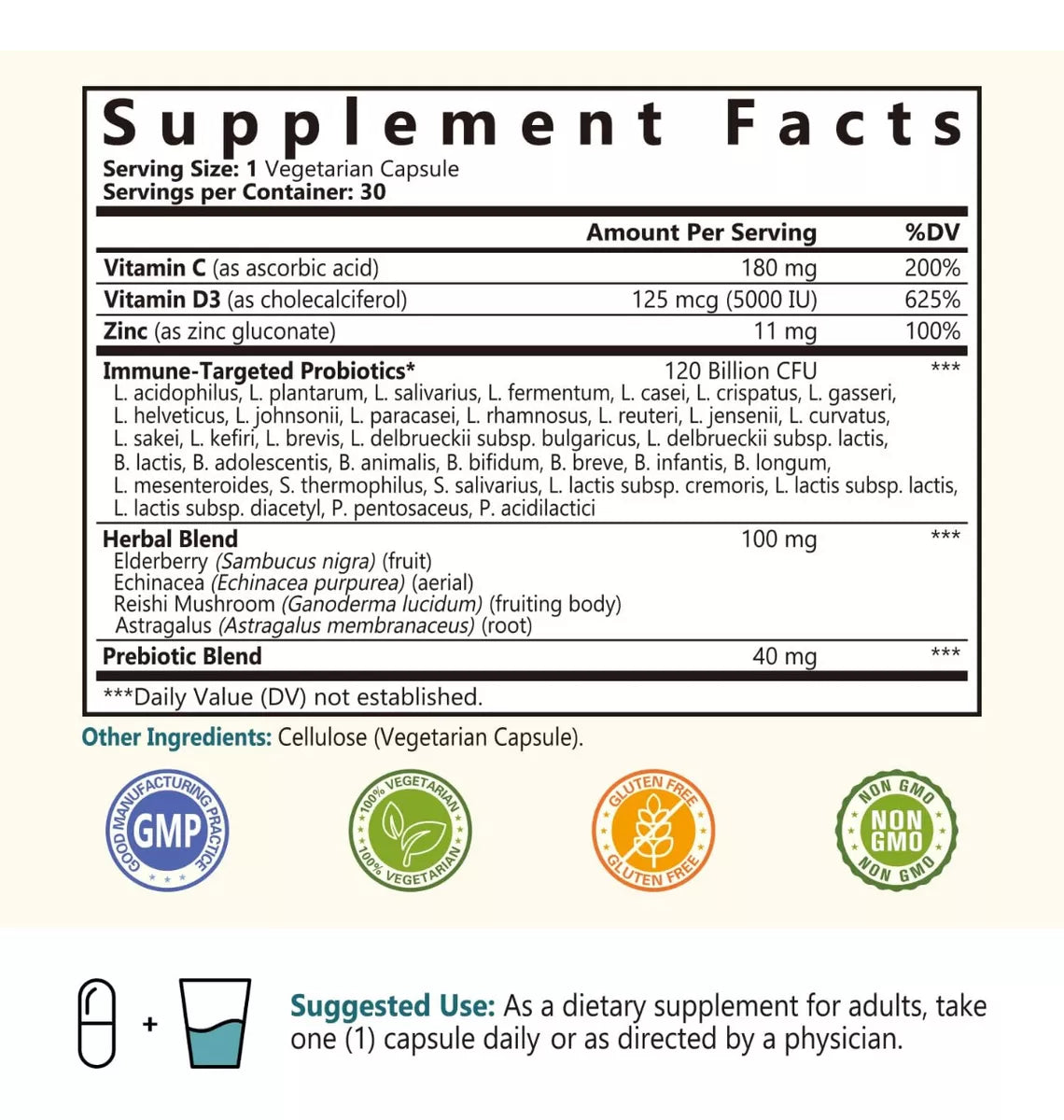 INMUNE PROBIOTICOS COMPLEX 120 BILLONES CFU 34 SEPAS 30 CAPSULAS VEGETALES SIN GMO NATUREMYST