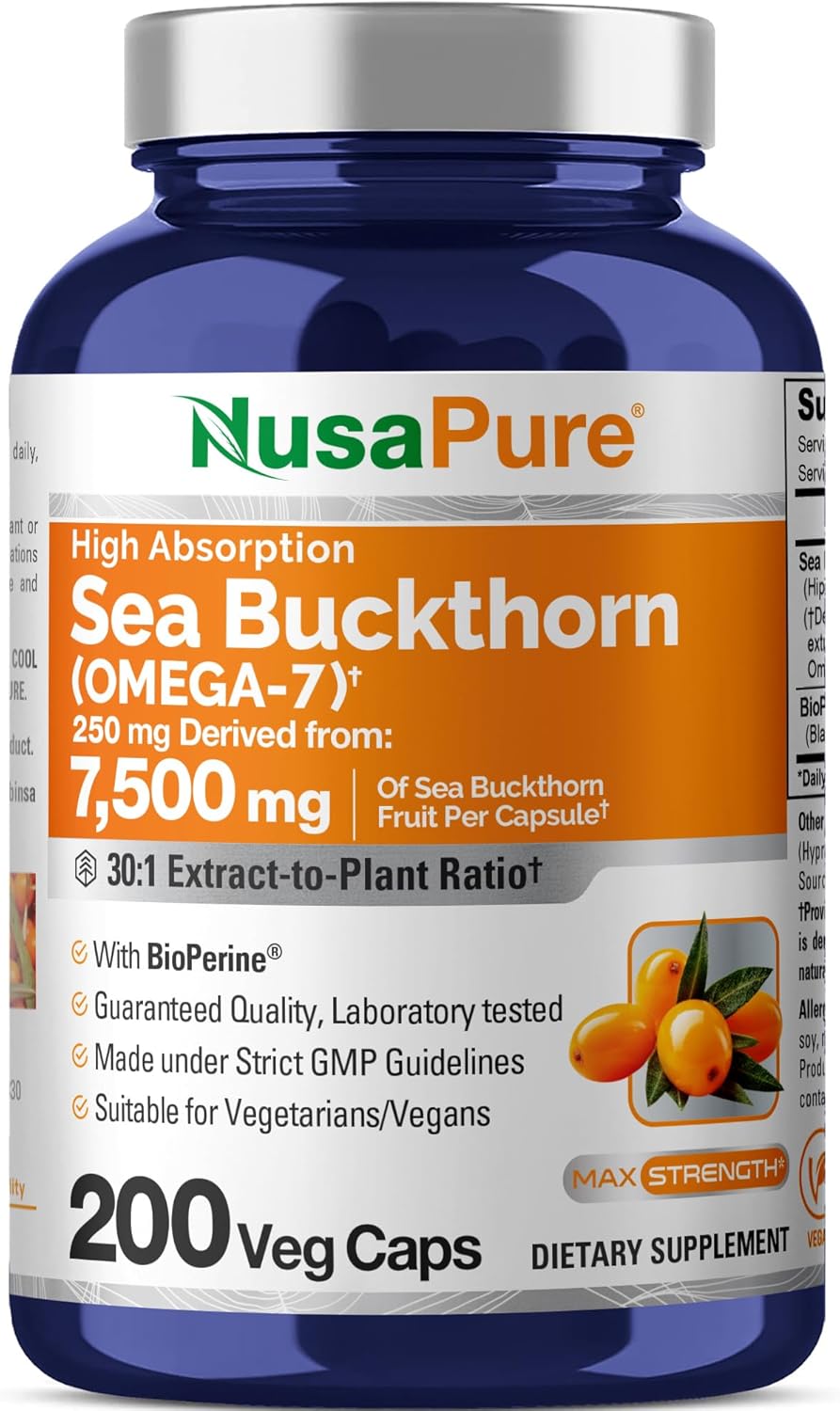 ESPINO CERVAL OMEGA 7 NUSAPURE 7500 MG 200 CAPSULAS SEA BUCKTHORN