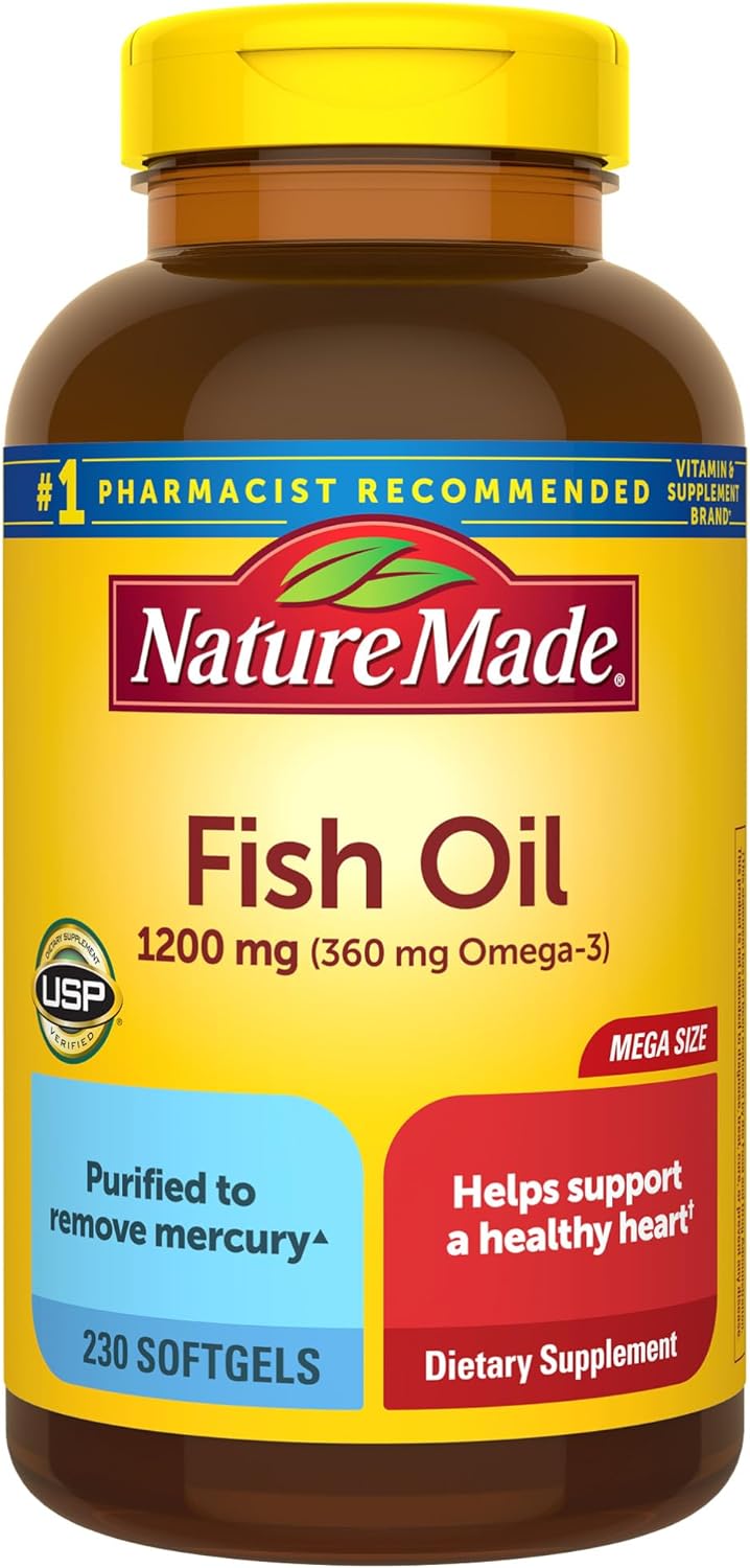 FISH OIL OMEGA 3 2400 MG CON EPA Y DHA 600 MG 230 CÁPSULAS BLANDAS NATURE MADE