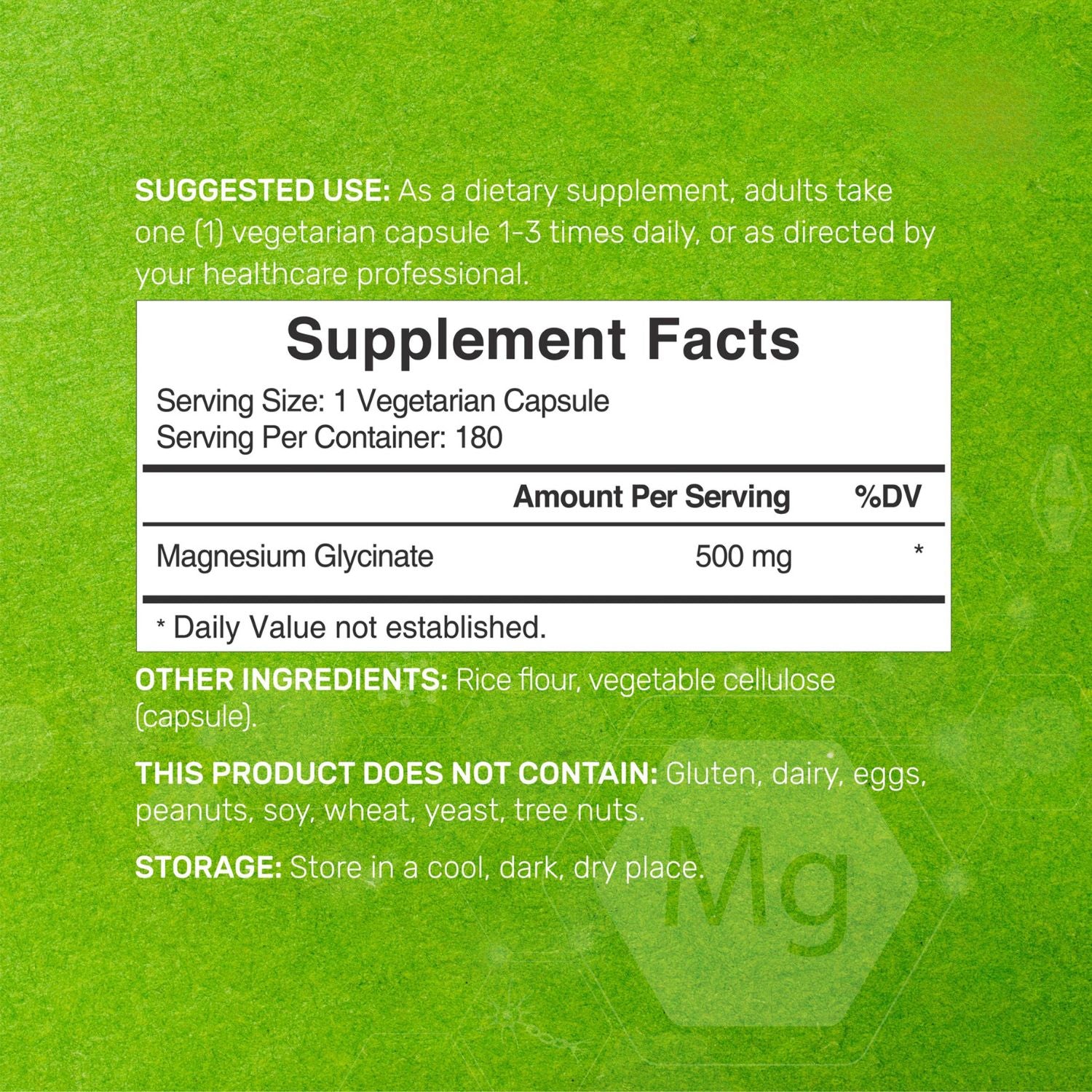 GLICINATO DE MAGNESIO DEAL 500MG 180 CAPSULAS VEGETALES SIN GMO