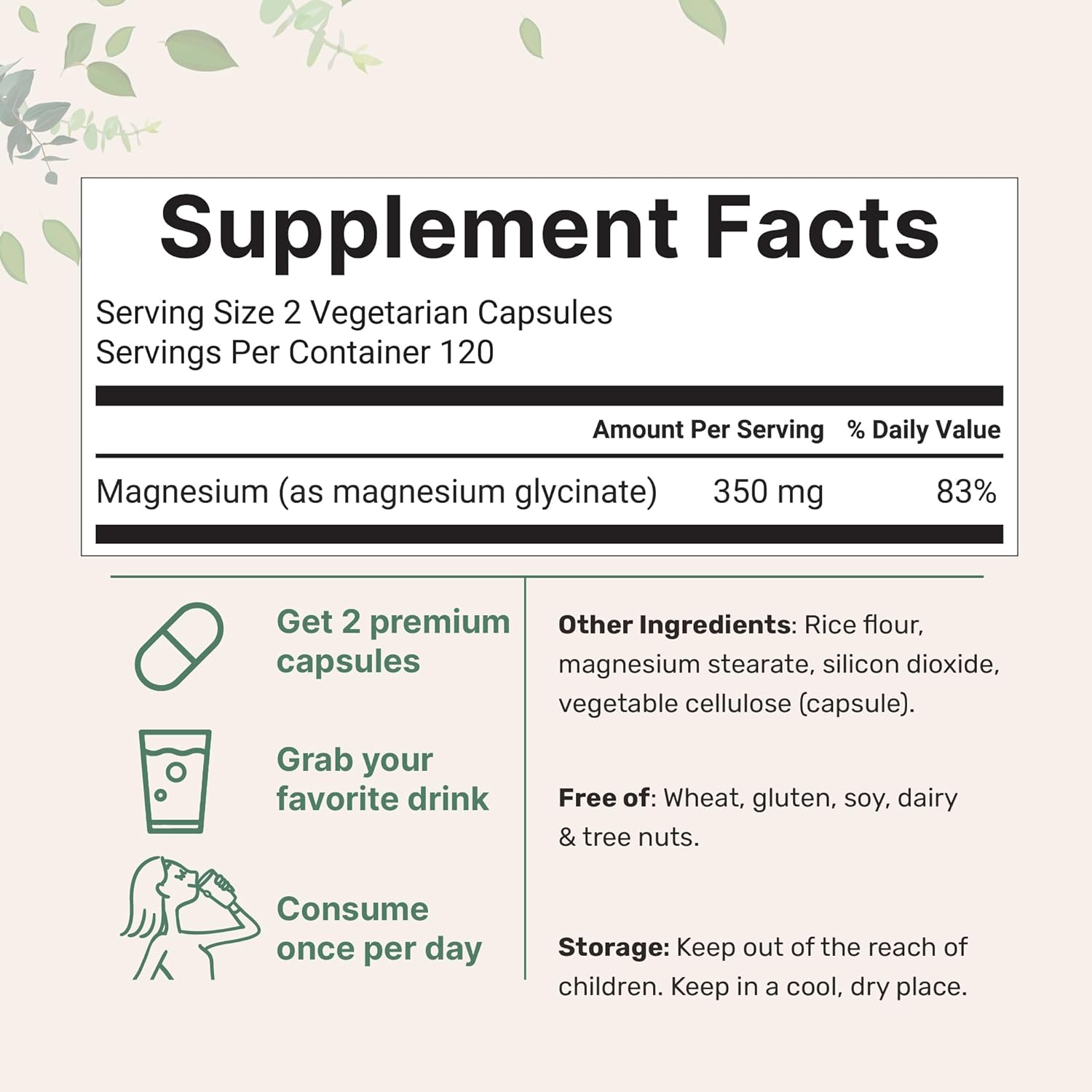 GLICINATO DE MAGNESIO 350 MG 240 CAPSULAS MICROINGREDIENTS SUPPLEMENTS