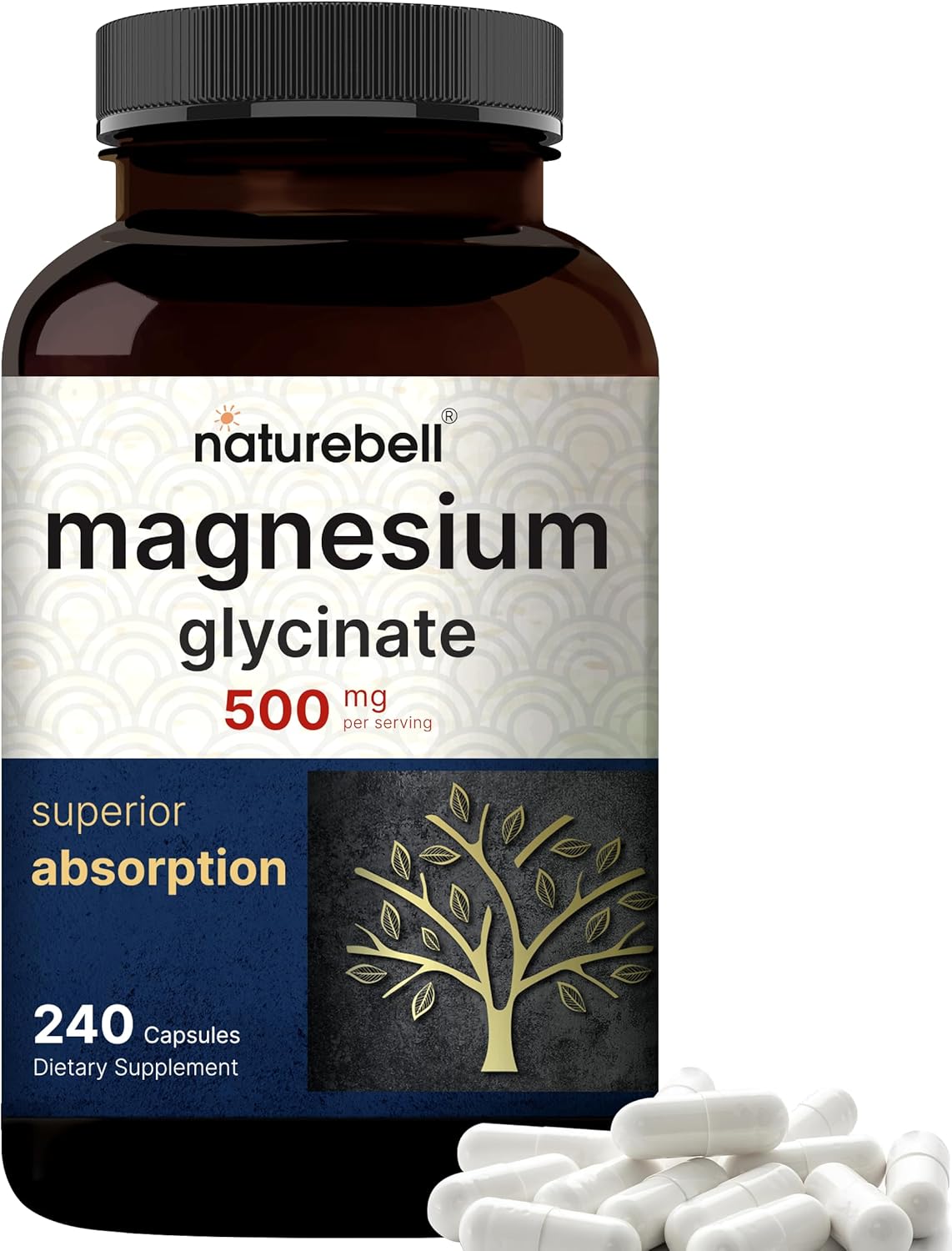 GLICINATO DE MAGNESIO NATUREBELL 500 MG 240 CAPSULAS MAGNESIUM GLYCINATE