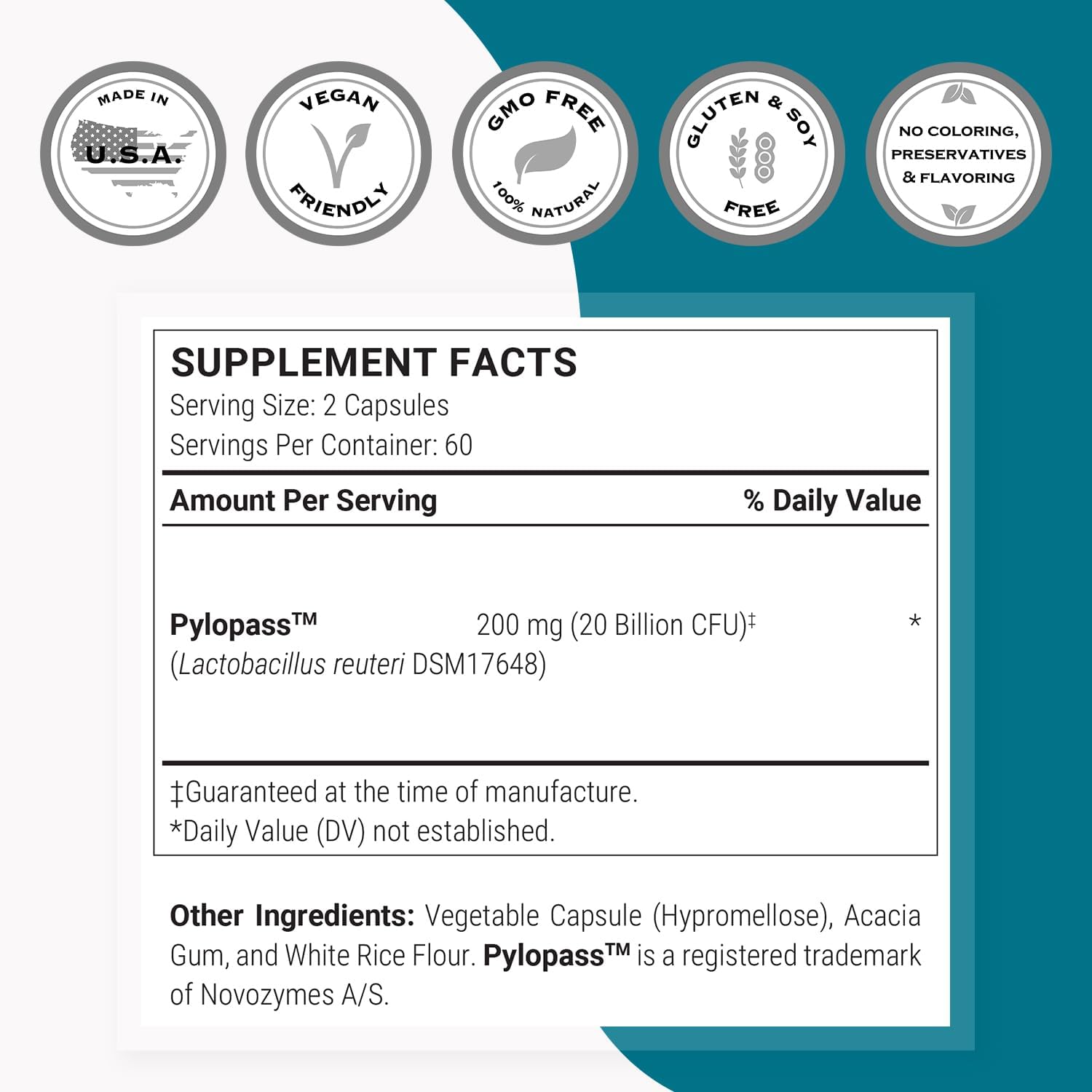 H PYLORI FIGHT 20 BILLONES CFU 120 CAPSULAS VEGETALES VEGANO SIN GMO SUPER SMART