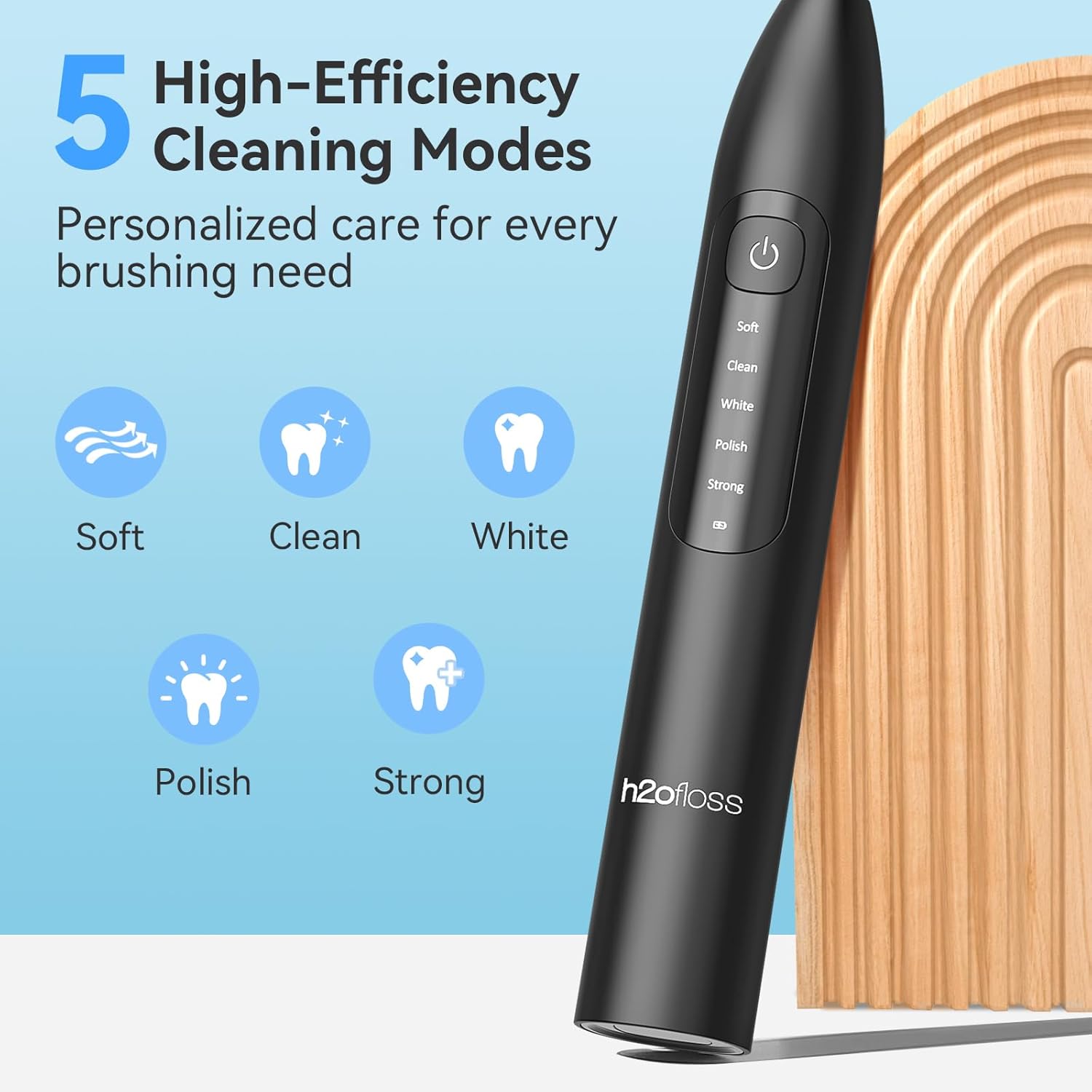 IRRIGADOR DENTAL + CEPILLO DE DIENTES H2OFLOSS 4 PUNTAS 5 MODOS
