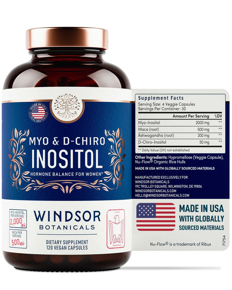 MYO DCHIRO  INOSITOL 2000 MG 120 CAPSULAS WINDSOR VEGETALES VEGANO BOTANICALS