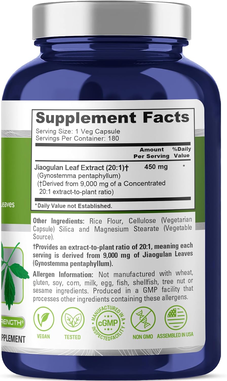 JIAOGULAN 9000 MG 180 CAPSULAS VEGETALES NUSAPURE