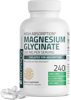 GLICINATO DE MAGNESIO 200 MG 240 CAPSULAS NO GMO BRONSON