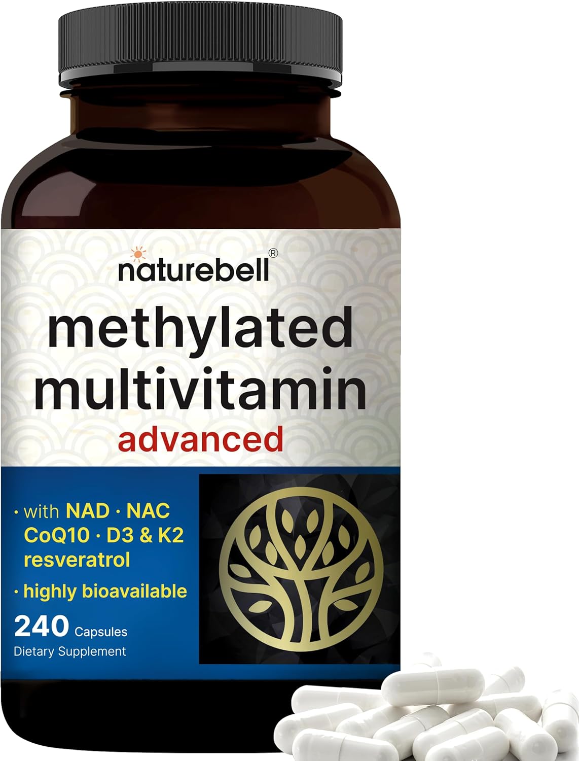 MULTIVITAMINICO METILADO CON NAD+NAC+COQ10+D3&K2 240 CAPSULAS NATUREBELL