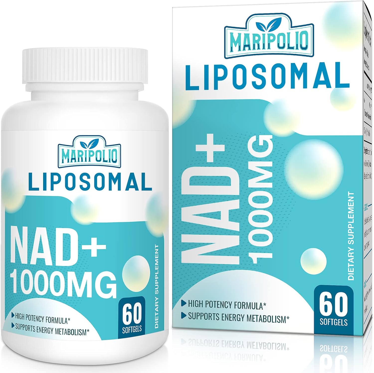NAD+ LIPOSOMAL 1000 MG 60 CÁPSULAS BLANDAS NO GMO MARIPOLIO