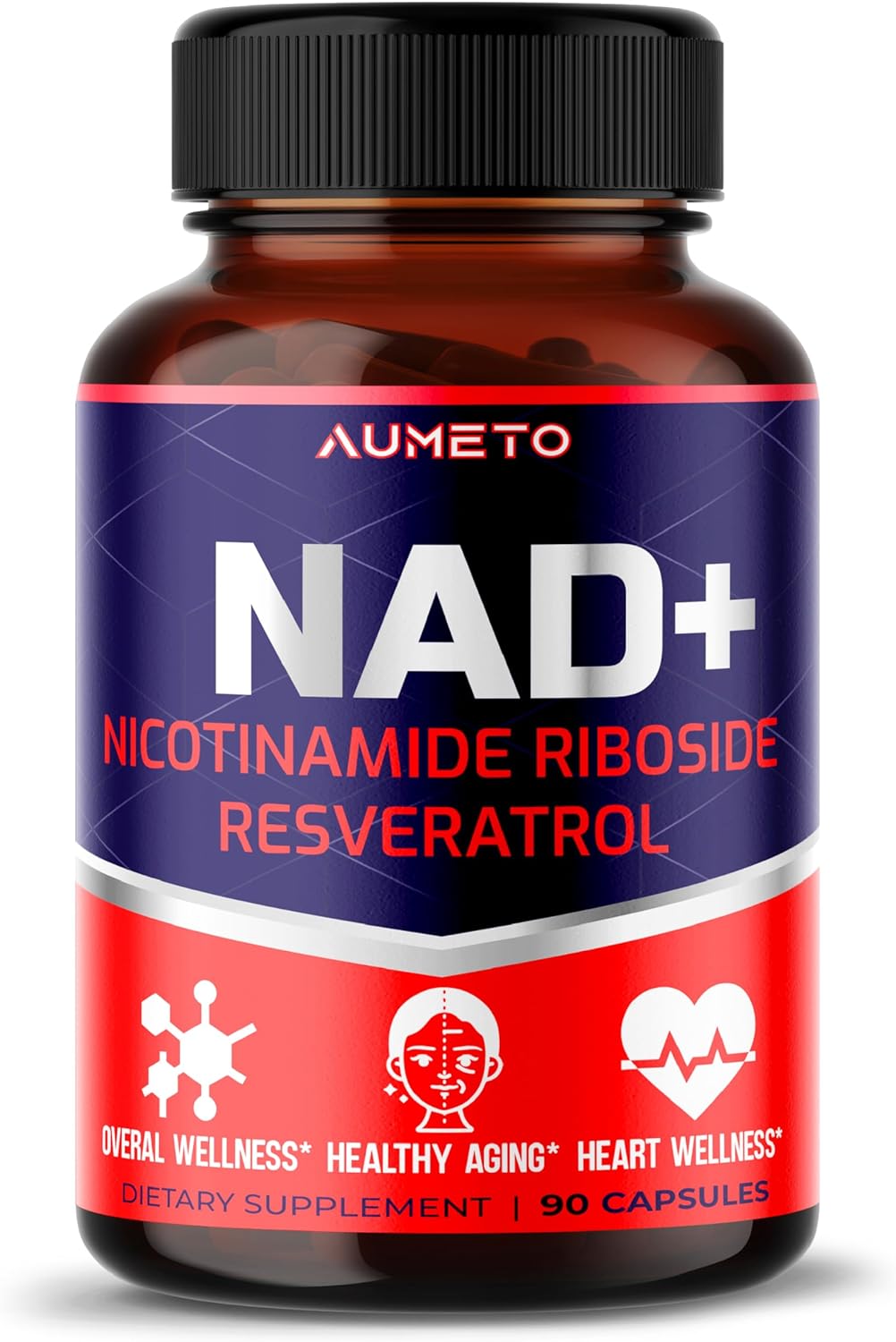NAD NICOTINAMIDA RIBOSIDE COMPLEJO + RESVERATROL 760 MG 90 CAPSULAS AUMETO