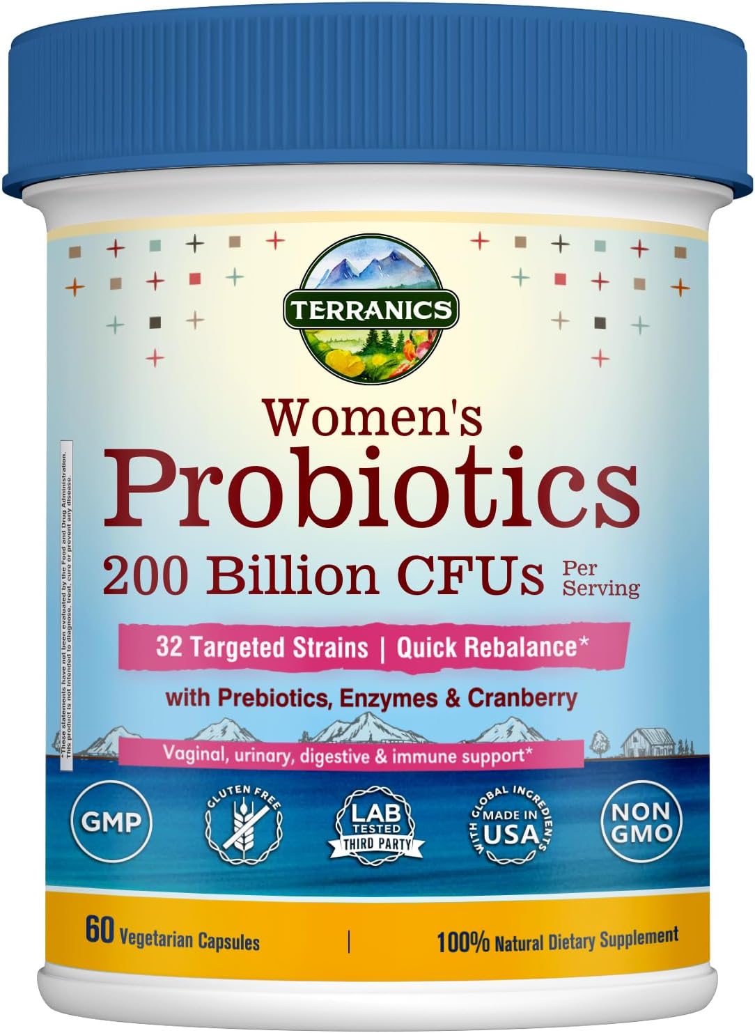 PROBIOTICOS CON ENZIMAS DIGESTIVAS Y CRANBERRY 32 CEPAS 200 BILLONES CFU 60 CAPSULAS TERRANICS
