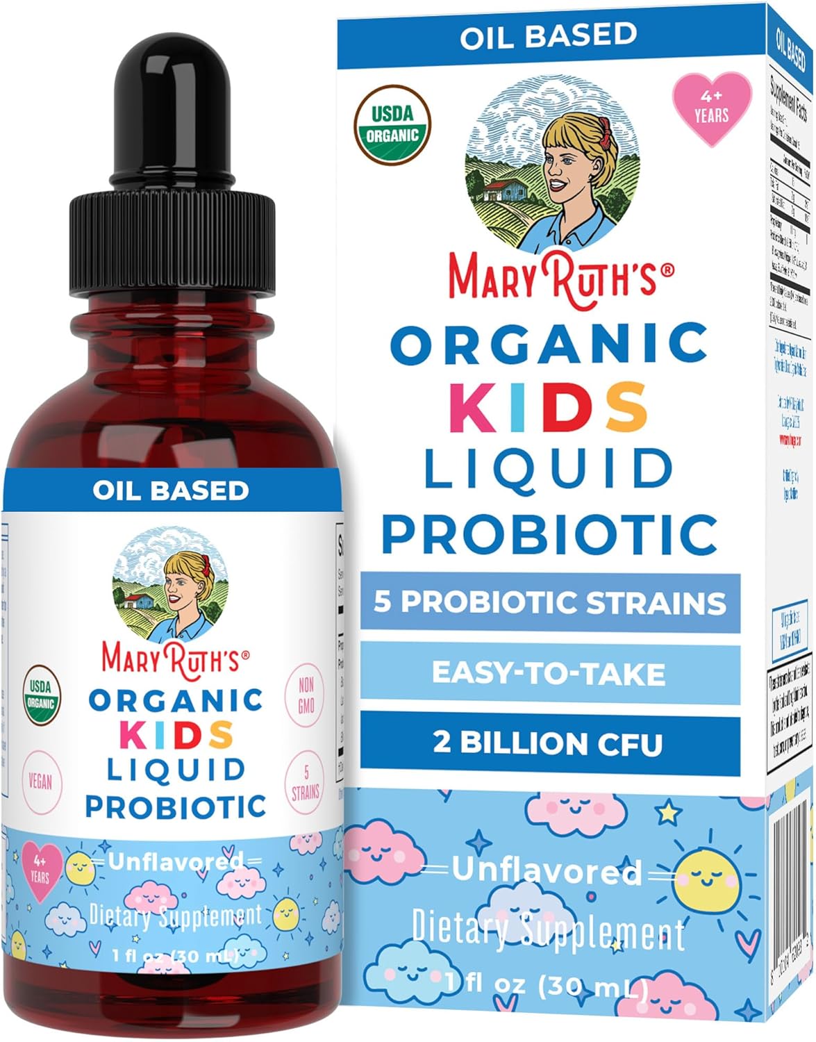 PROBIOTICOS LIQUIDO INFANTIL 5 CEPAS 30 ML SIN GMO VEGANO MARY RUTH'S