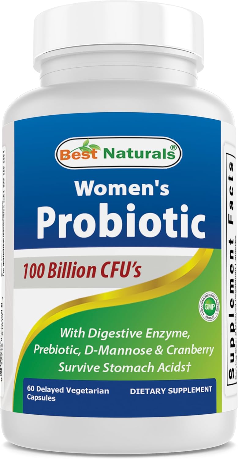 PROBIOTICOS PARA MUJERES 100 BILLONES CFU 10 CEPAS 60 CAPSULAS NO GMO BEST NATURALS
