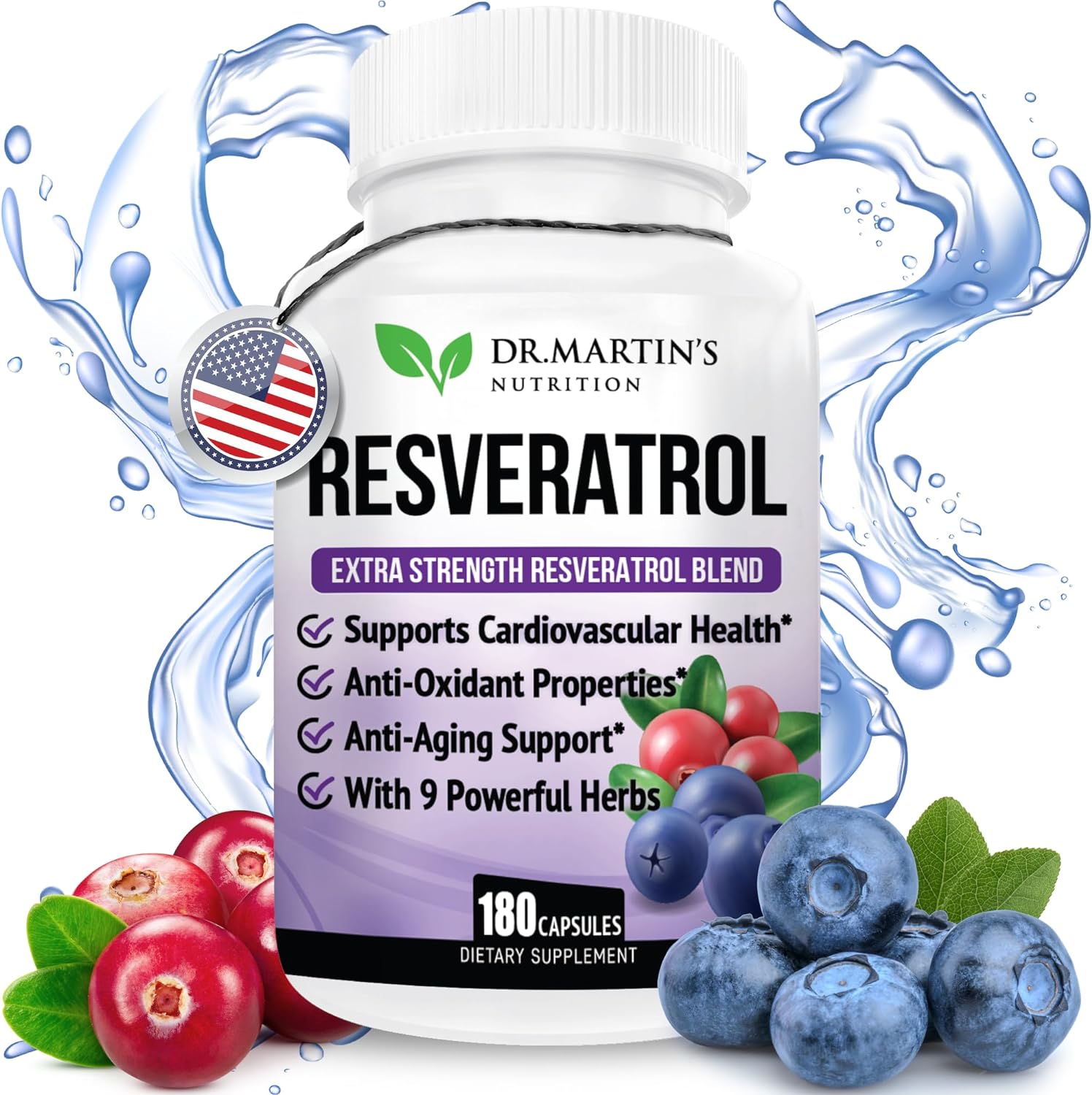 RESVERATROL + 9 HIERBAS 1568 MG 180 CÁPSULAS DR MARTINS