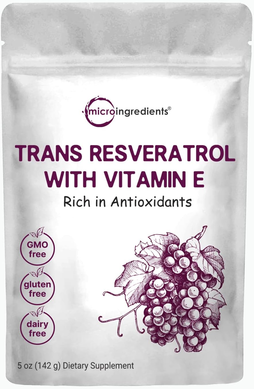 RESVERATROL TRANS CON VITAMINA E MICROINGREDIENTS 142 GR NO GMO VEGANO TRANS RESVERATROL WITH VITAMIN E