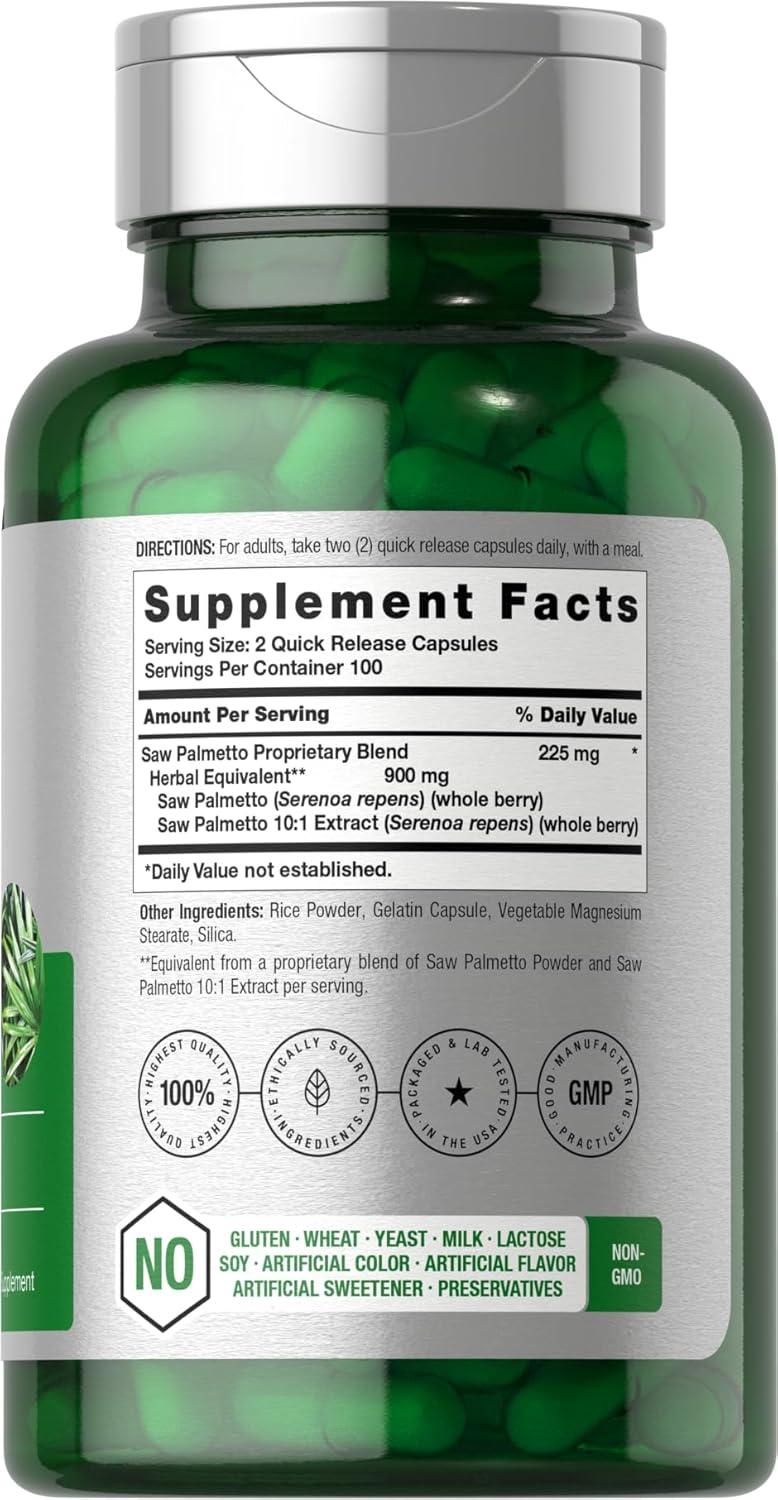 SAW PALMETTO 900 MG HORBAACH 200 CAPSULAS NO GMO