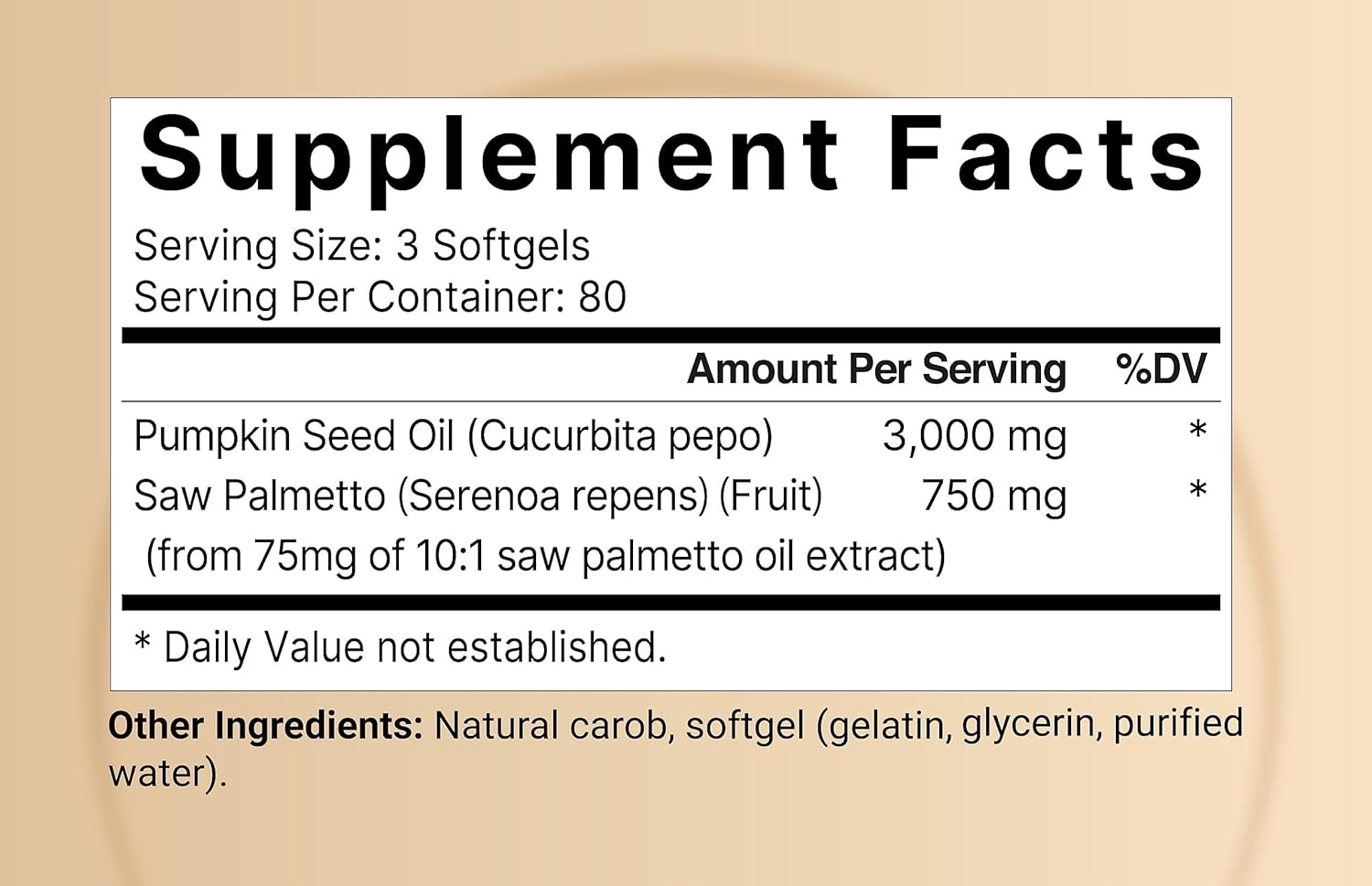 SEMILLAS DE CALABAZA 3000 MG CON SAW PALMETTO 750 MG NATUREBELL 240 CAPSULAS BLANDAS PUMPKIN SEEDS