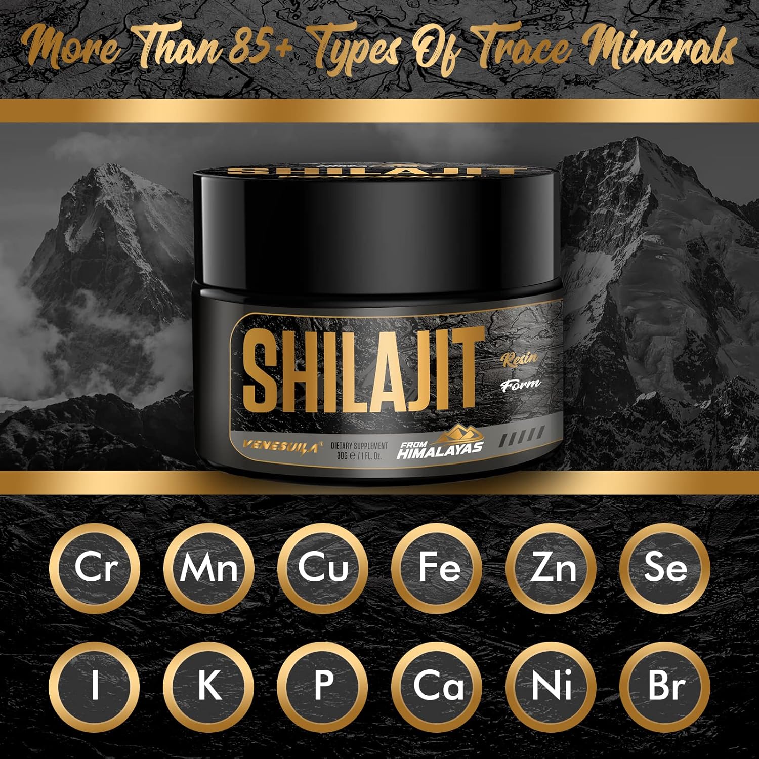 SHILAJIT RESINA ORGÁNICA 500 MG 30G VEGANO VENESUILA