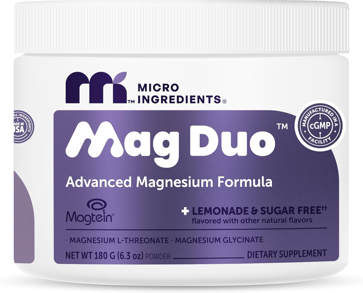 TREONATO Y GLICINATO DE MAGNESIO MAGDUO 3687 MG MICROINGREDIENTS 180 GRAMOS POLVO
