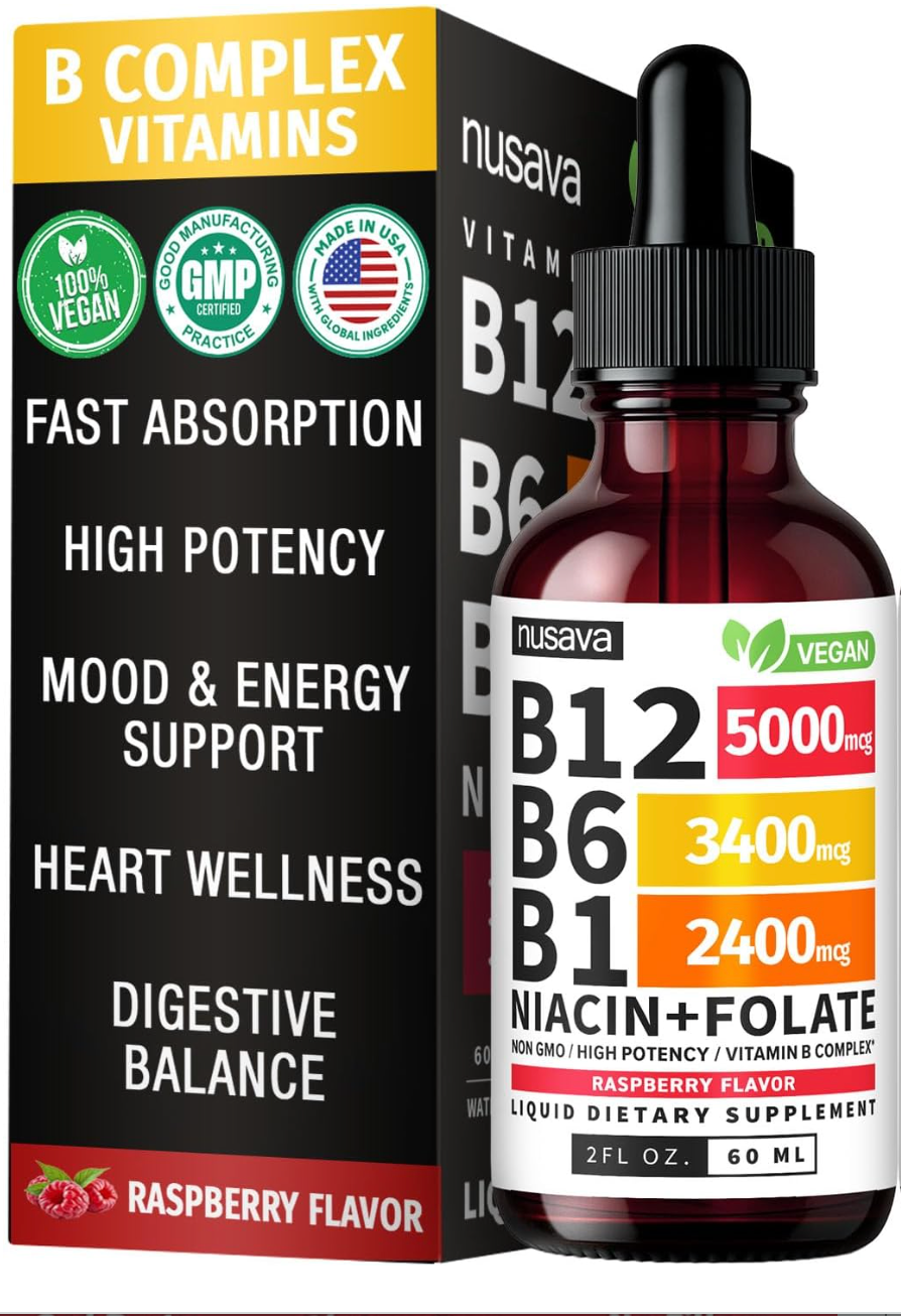 VITAMINA B12 5,000 MCG B6 3,400 MCG B1 2,400 MCG 60 ML SIN GMO NUSAVA