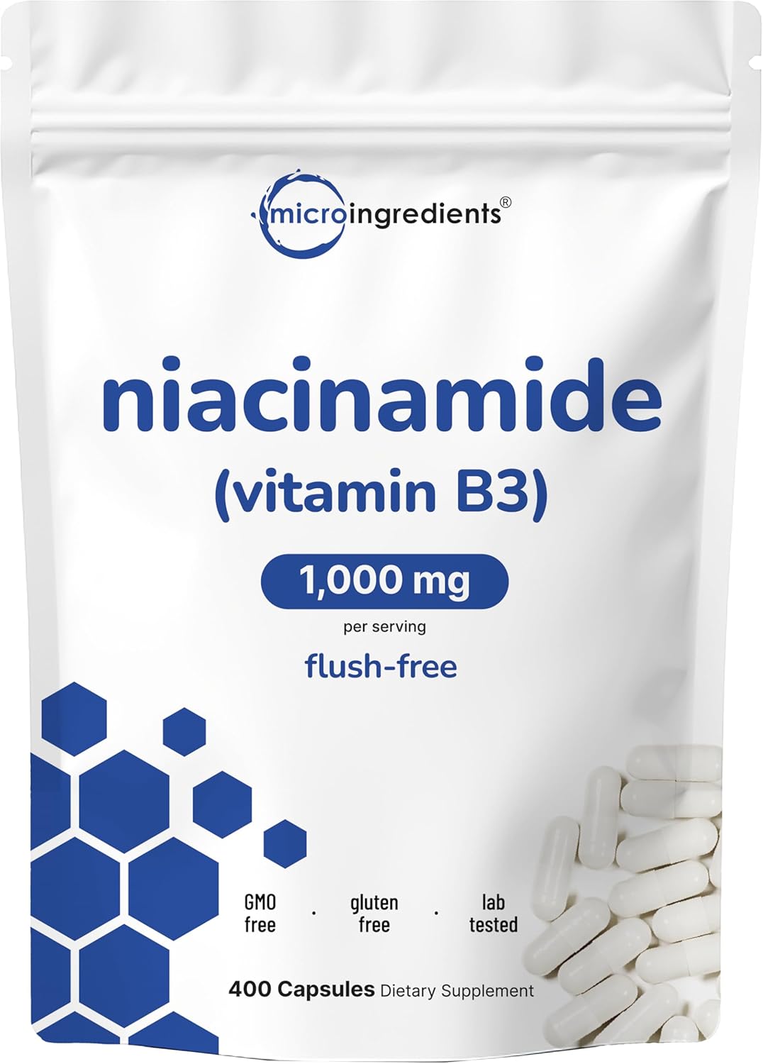 VITAMINA B3 NIACINAMINA 500 MG 400 CAPSULAS MICROINGREDIENTS