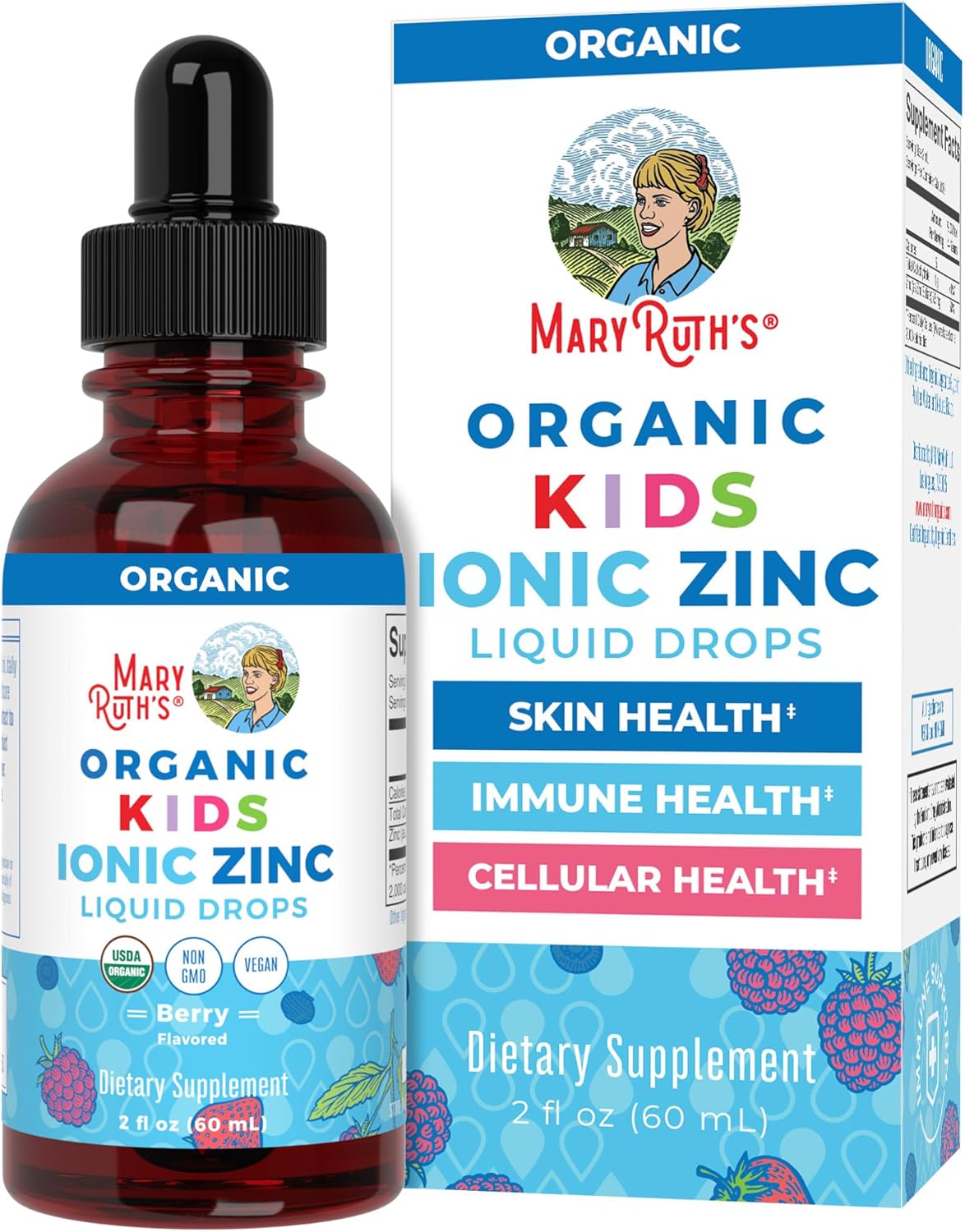 ZINC IÓNICO KIDS 5.5 MG 60 ML SIN GMO VEGANO MARY RUTH´S