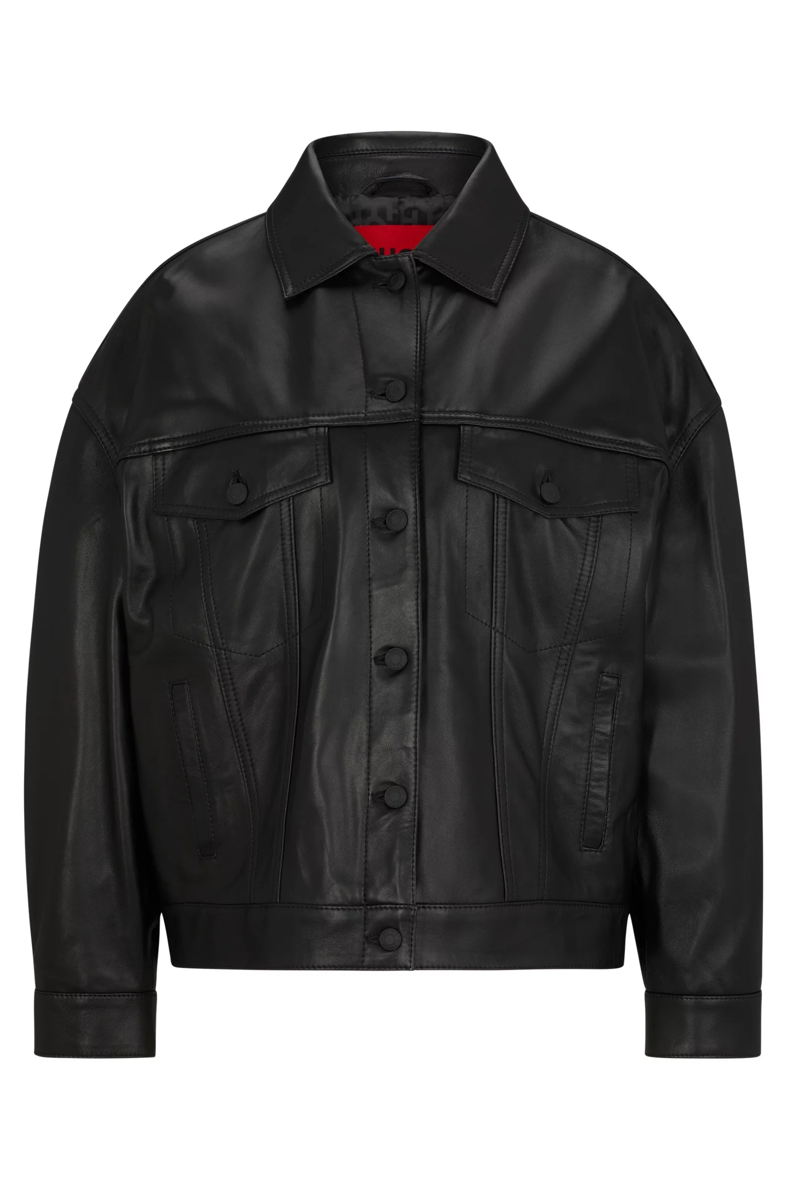 Lamb Leather jacket with Red Logo Label
