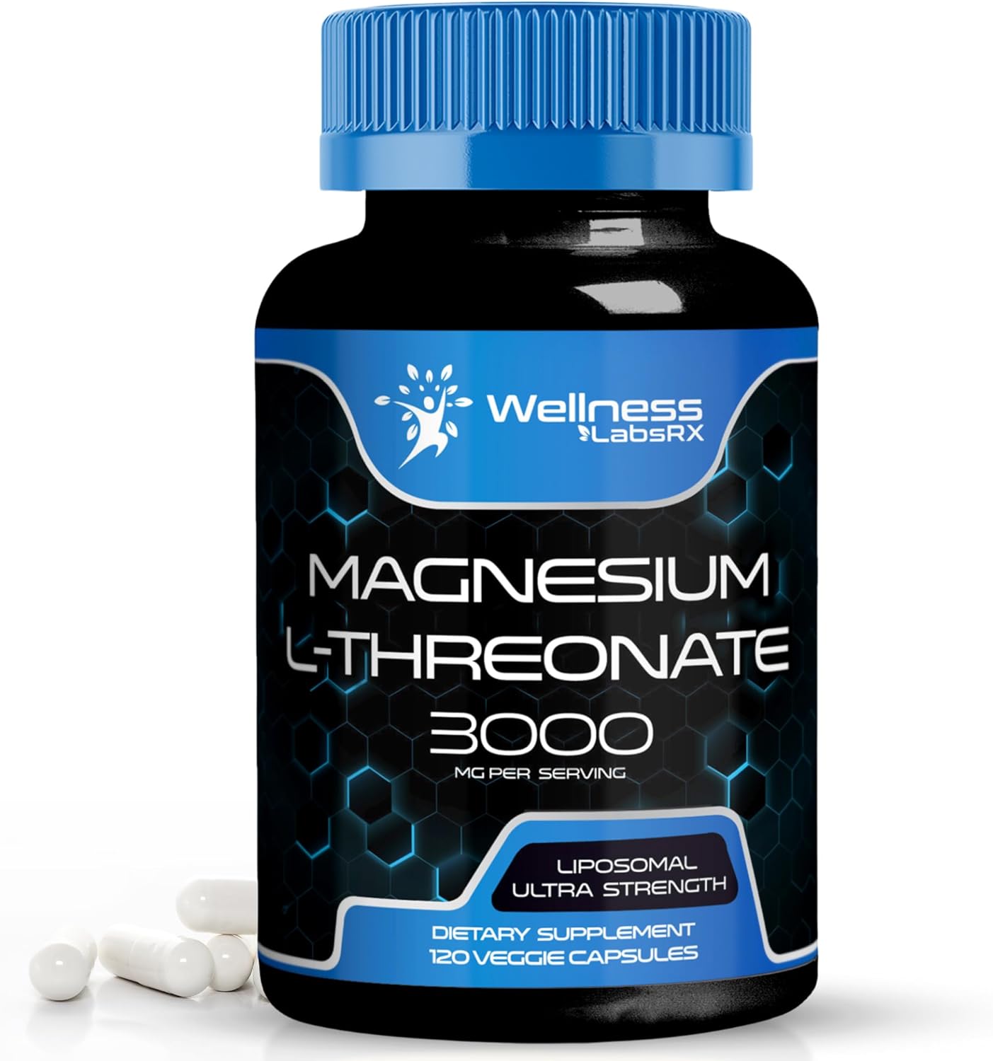 L TREONATO DE MAGNECIO 3000 MG 120 CÁPSULAS NO GMO VEGANO WELLNESS LABSRX