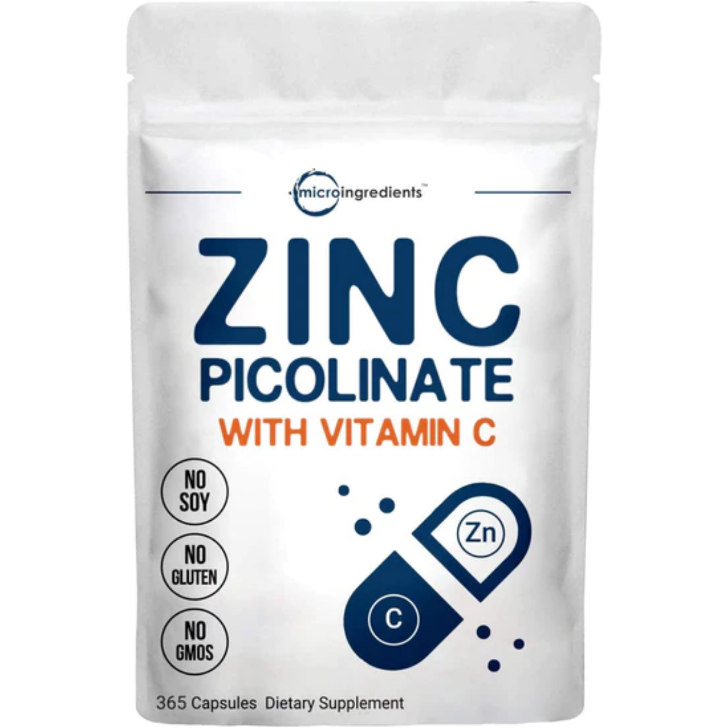 ZINC PICOLINATO CON VITAMINA C MICROINGREDIENTS 75 MG 365 CAPSULAS