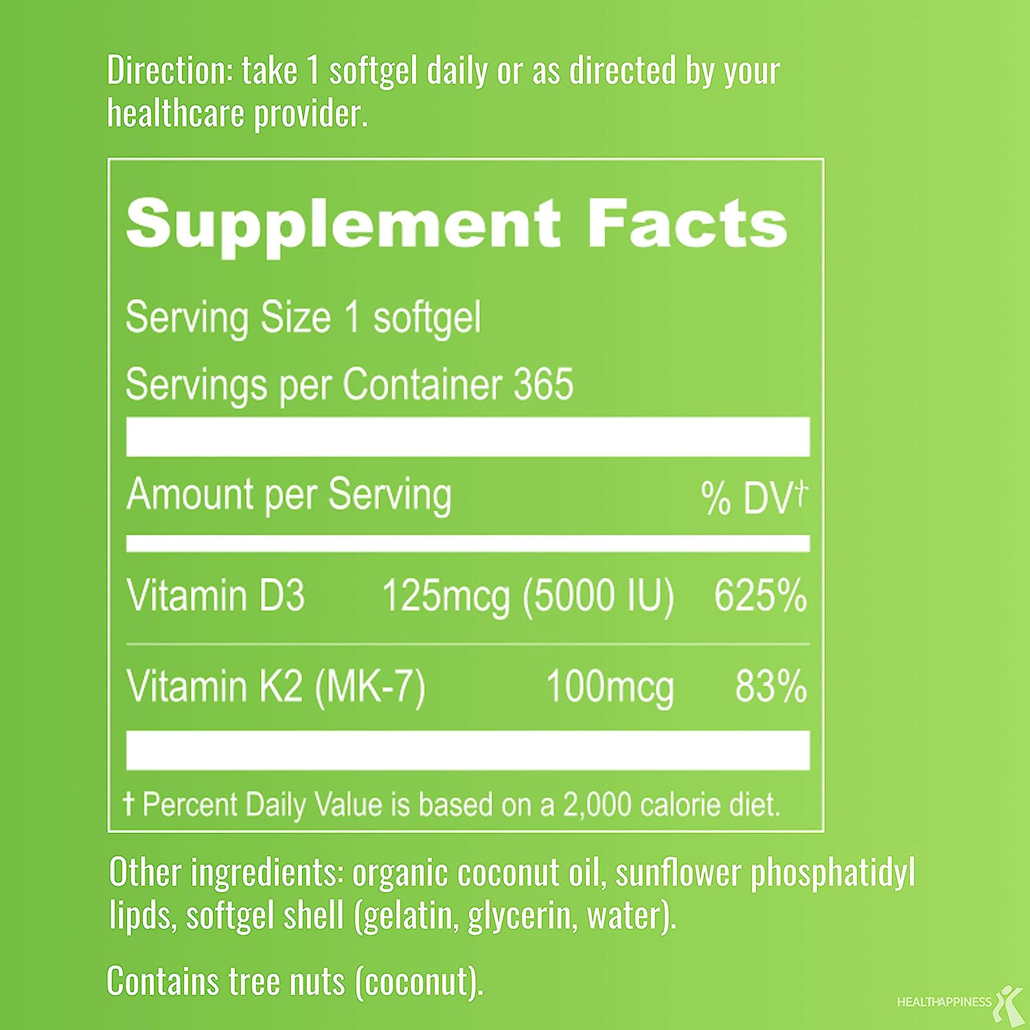 VITAMINA D3 K2 LIPOSOMAL 5,000 IU 365 CAPSULAS BLANDAS UPNOURISH