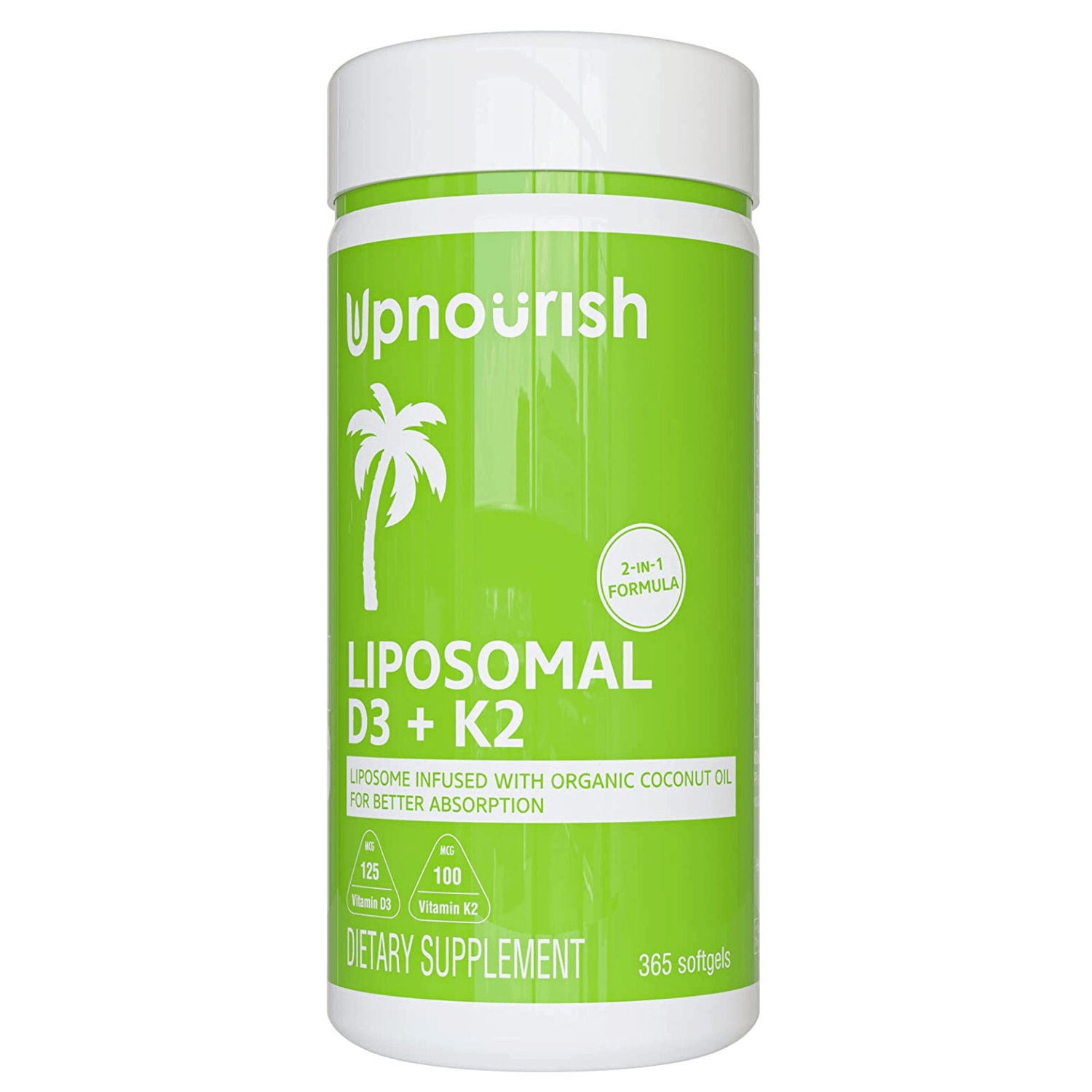 VITAMINA D3 K2 LIPOSOMAL 5,000 IU 365 CAPSULAS BLANDAS UPNOURISH
