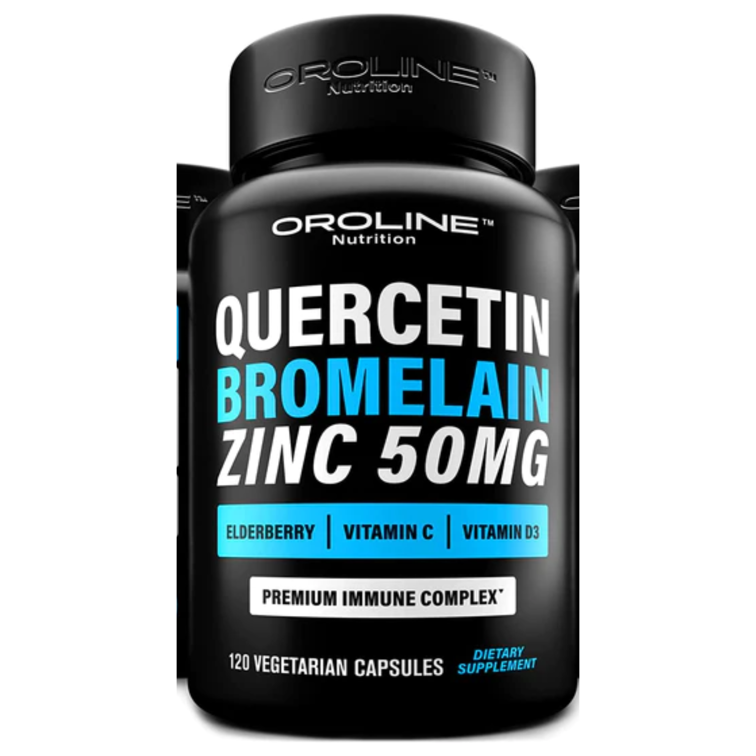 QUERCETINA 500 MG CON BROMELINA 150 MG Y VITAMINA C D3 120 CAPSULAS VEGETALES OROLINE NUTRITION