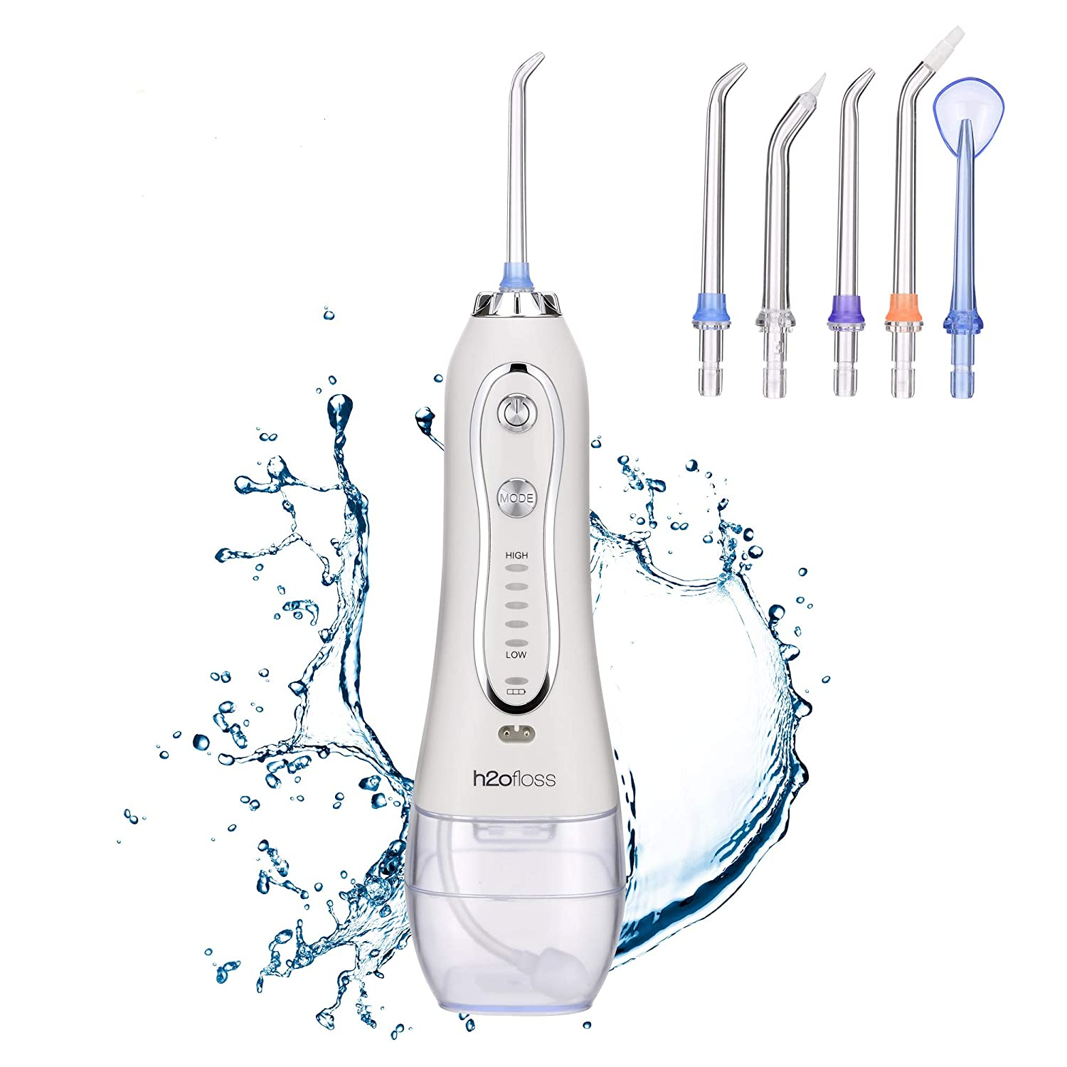 IRRIGADOR DENTAL LIMPIADOR BUCAL H2OFLOSS 5 MODOS 7 PUNTAS
