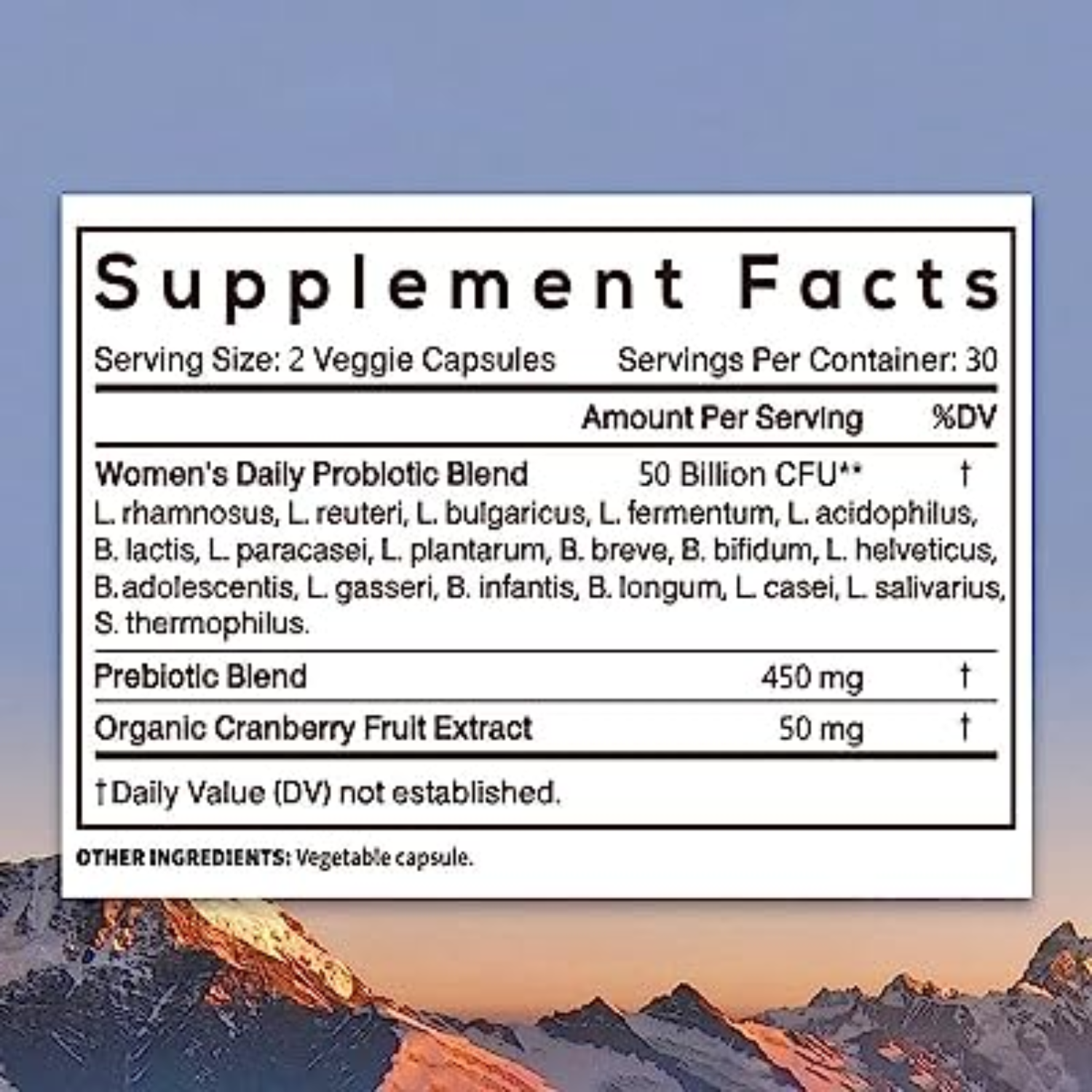 PROBIOTICOS Y PREBIOTICOS CON CRANBERRY PARA MUJERES 18 CEPAS 50 BILLONES CFU 60 CAPSULAS VEGETALES SIN GMO NEWRHYTHM