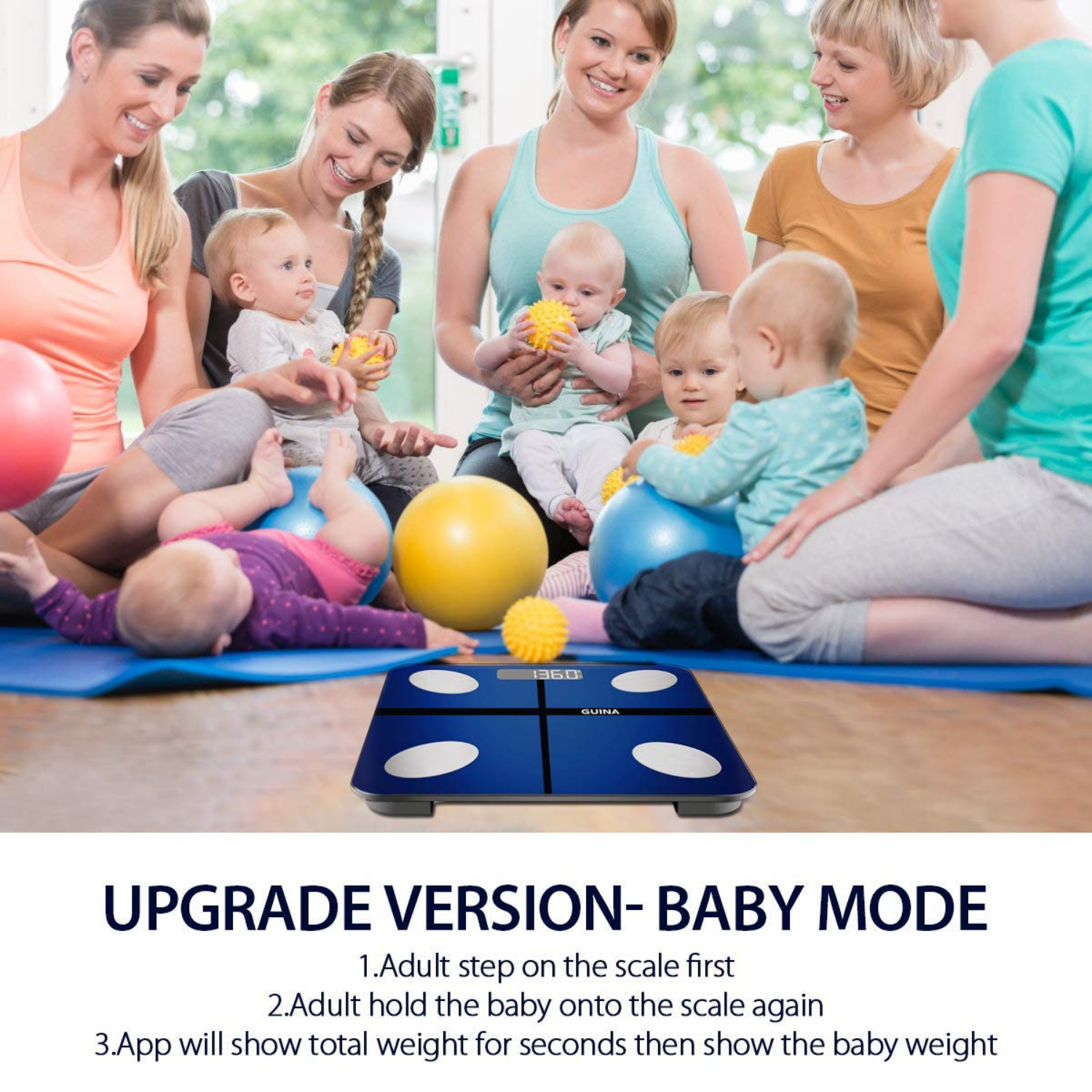 BALANZA DIGITAL SMART BLUETOOTH GUINA 14 MEDIDAS IMC GRASA FG263LB