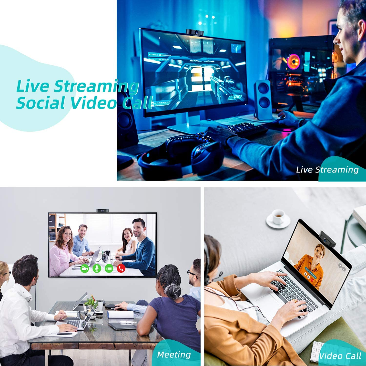 CAMARA WEB 1080P FULL HD VANKYO WEBCAM CON MICROFONO