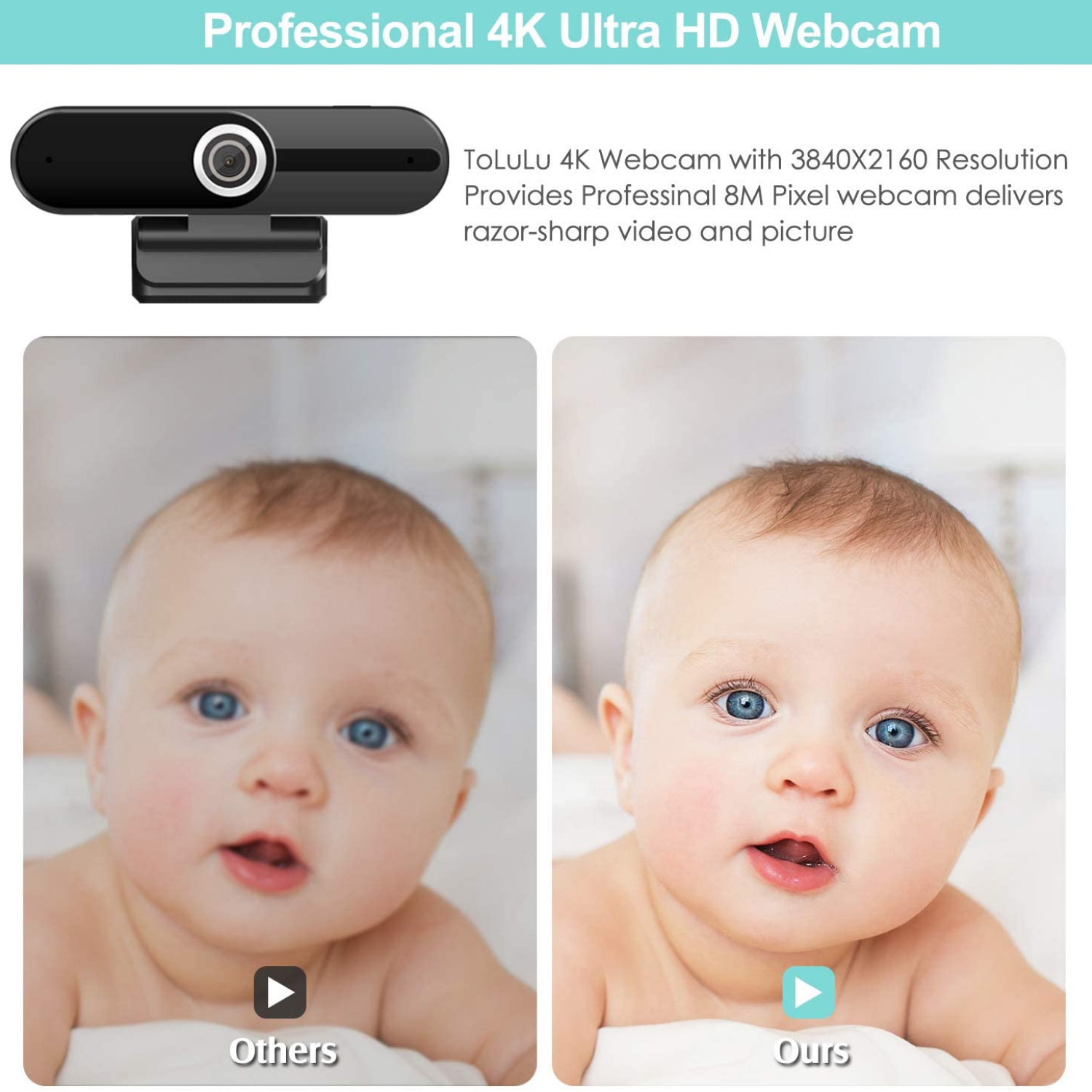 CAMARA WEB 4K ULTRA HD TOLULU H8 WEBCAM CON MICROFONO