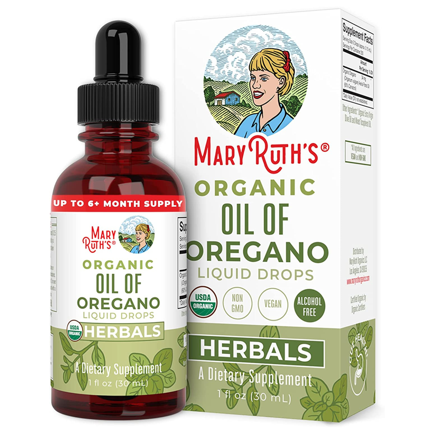 ACEITE DE OREGANO LIQUIDO 34 MG 30 ML SIN GMO VEGANO MARYRUTH´S