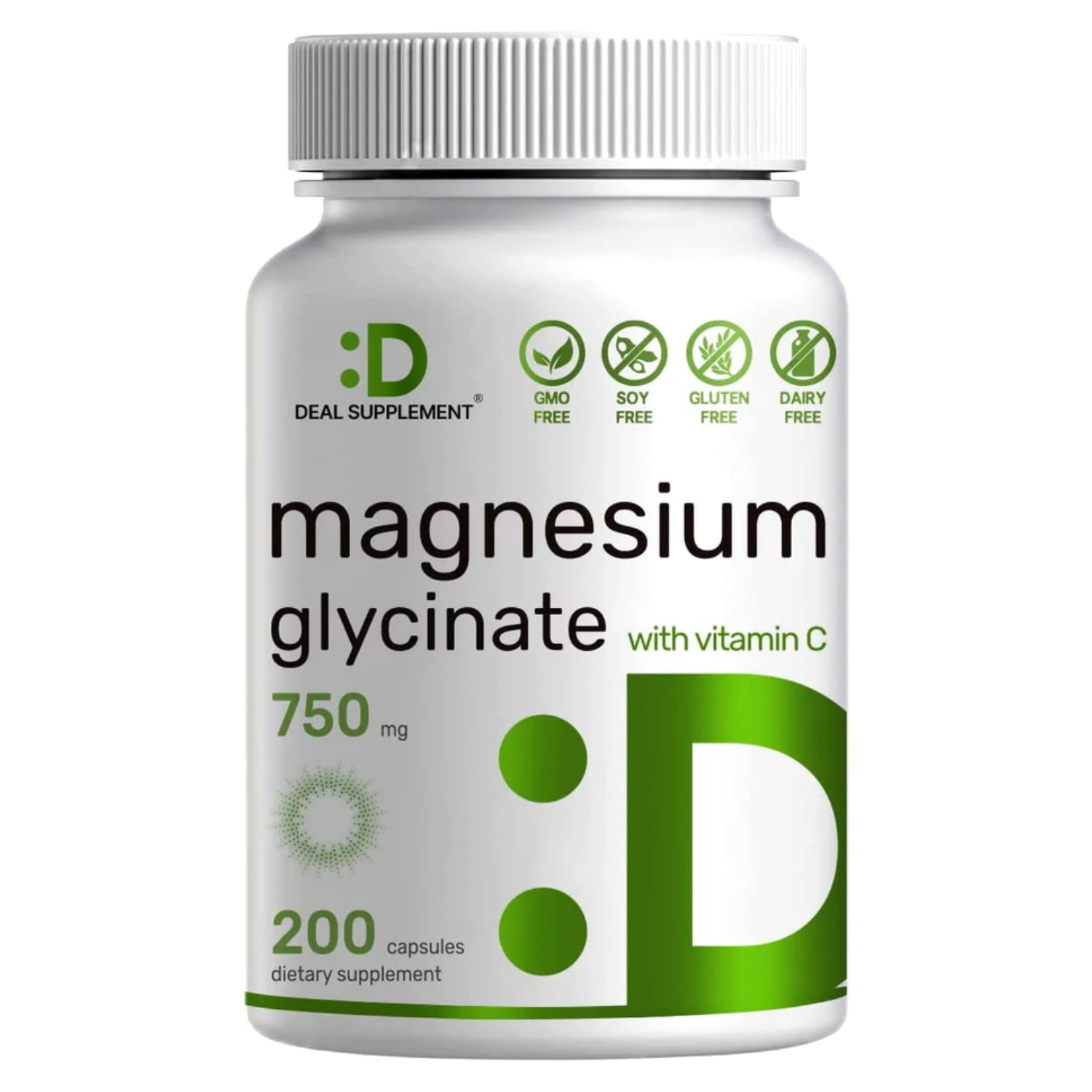 GLICINATO DE MAGNESIO DEAL SUPPLEMENTS 750 MG 200 CAPSULAS