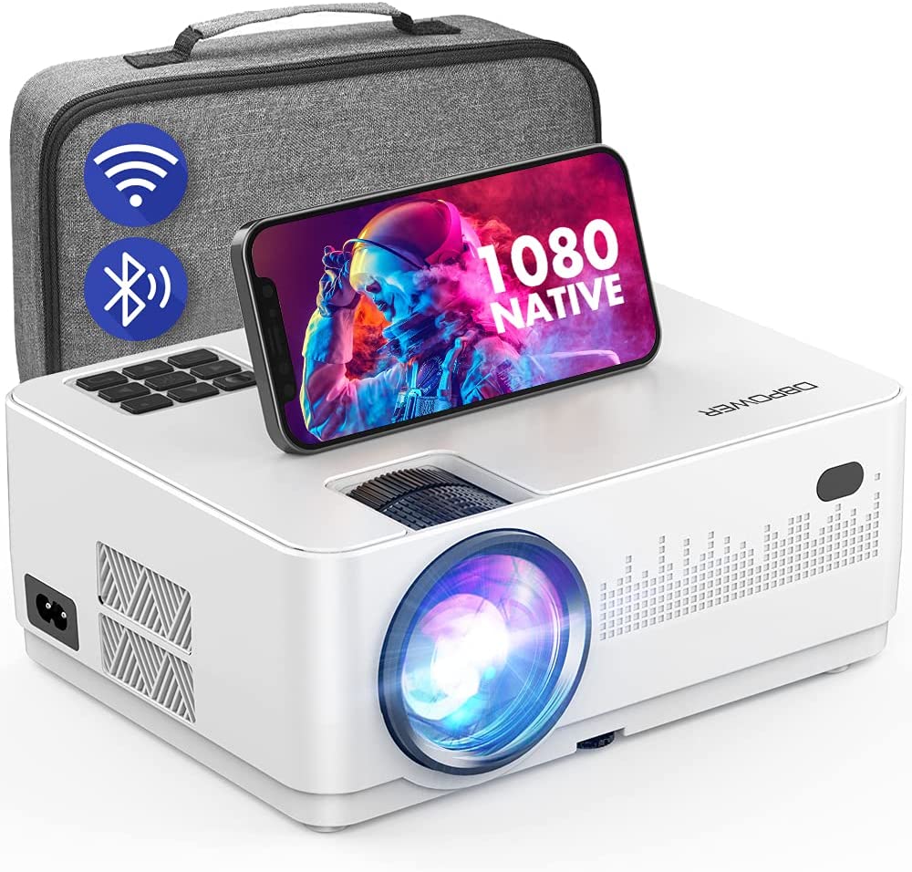 Mini proyector, FHD 1080P proyector portátil con WiFi y Bluetooth 7500  lúmenes proyector de video al aire libre cine en casa proyector de cine