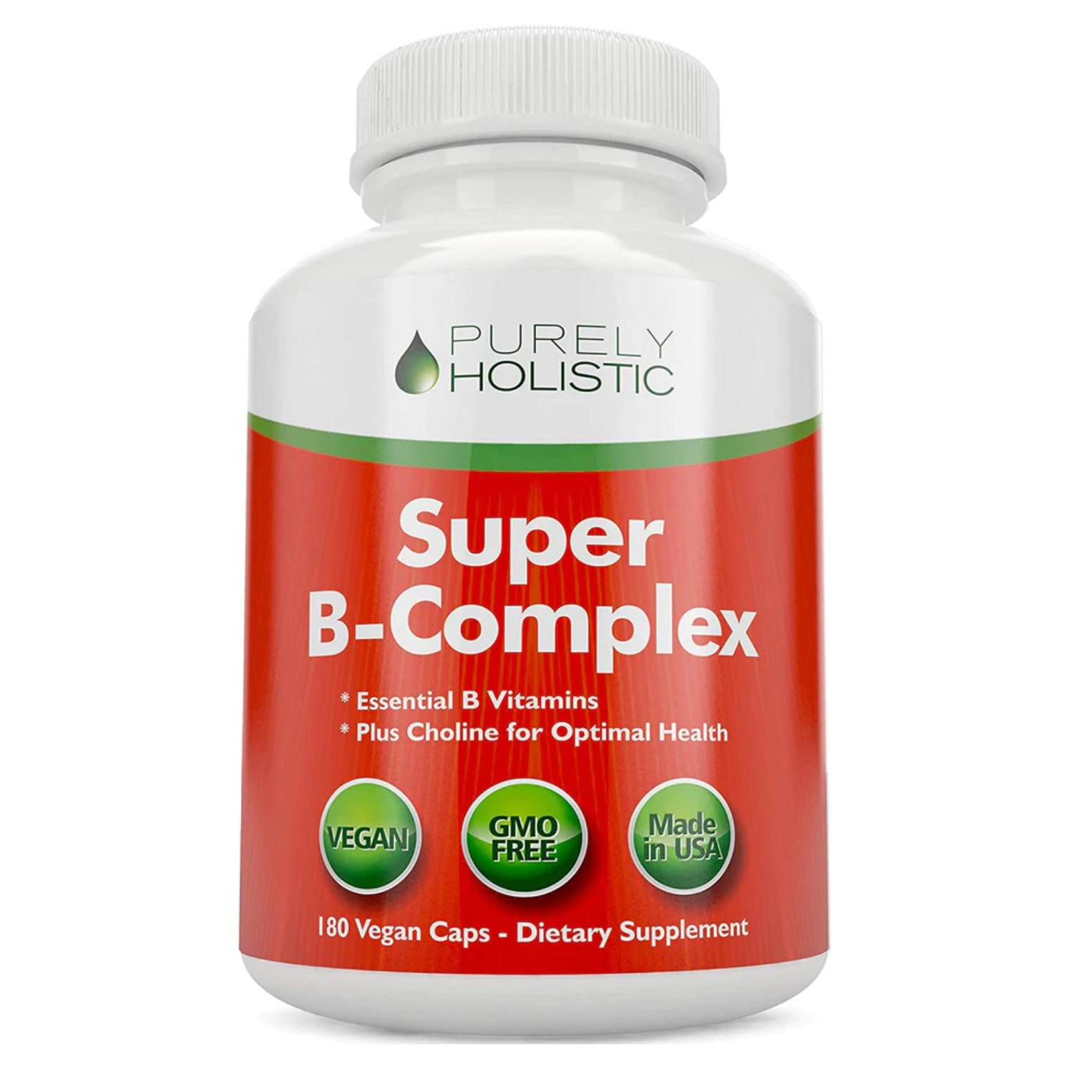 VITAMINA B COMPLEX SUPER COMPLEJO B 180 CAPSULAS PURELY HOLISTIC