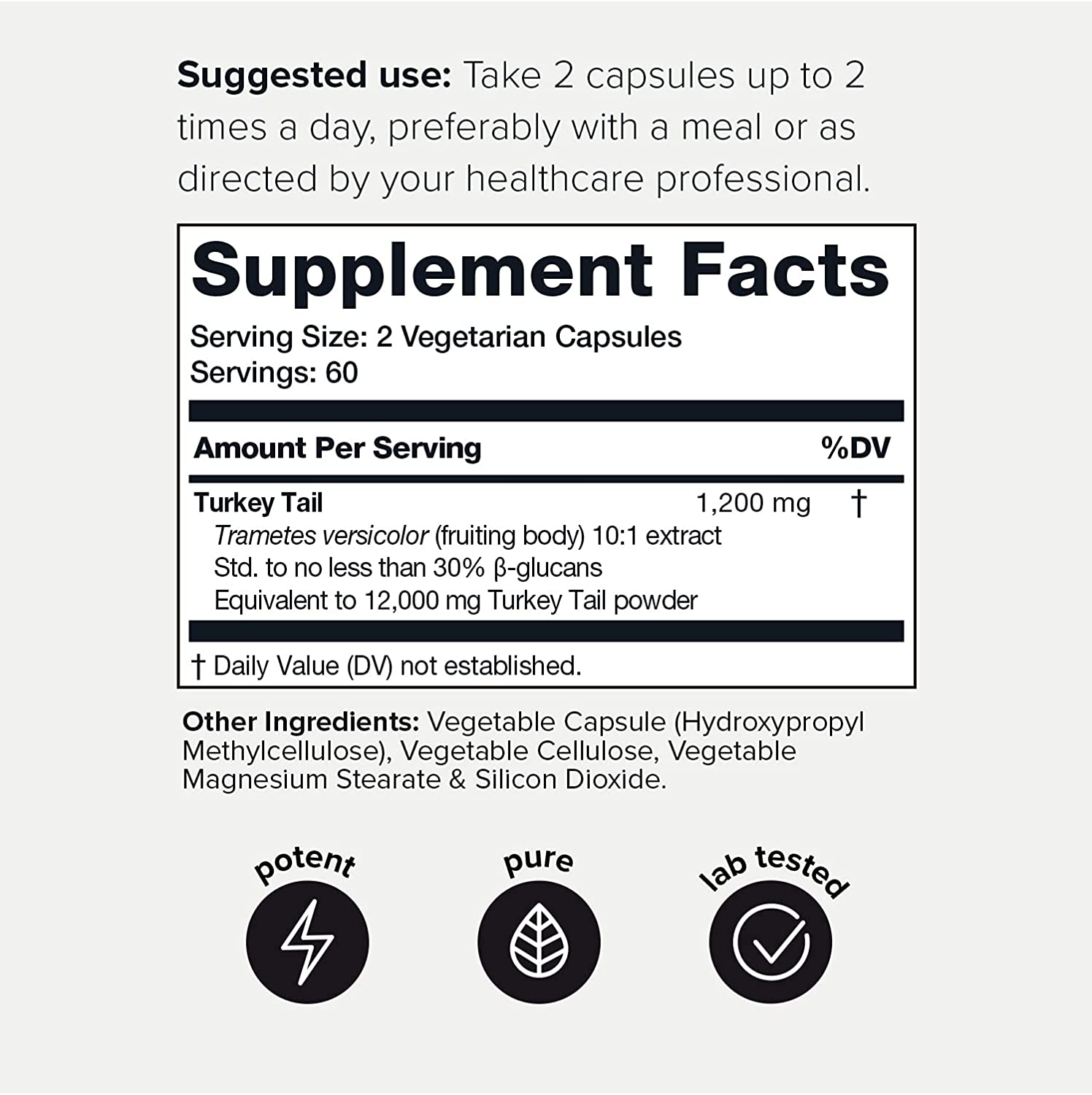 COLA DE PAVO 12000 MG 120 CAPSULAS TONIIQ TURKEY TAIL MUSHROOM