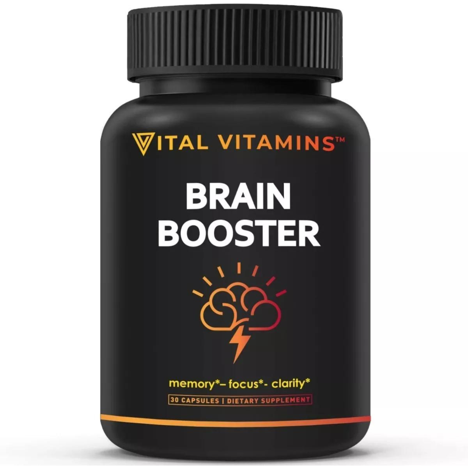 ESTIMULADOR DEL CEREBRO 600 MG 30 CON VITAMINA B12 500 MCG CAPSULAS VITAL SIN GMO VITAMINS BRAIN BOOSTER