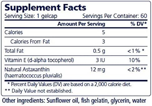 ASTAXANTINA ISLANDESA 12 MG 60 CAPSULAS BLANDAS VEGANO ALGALIFE