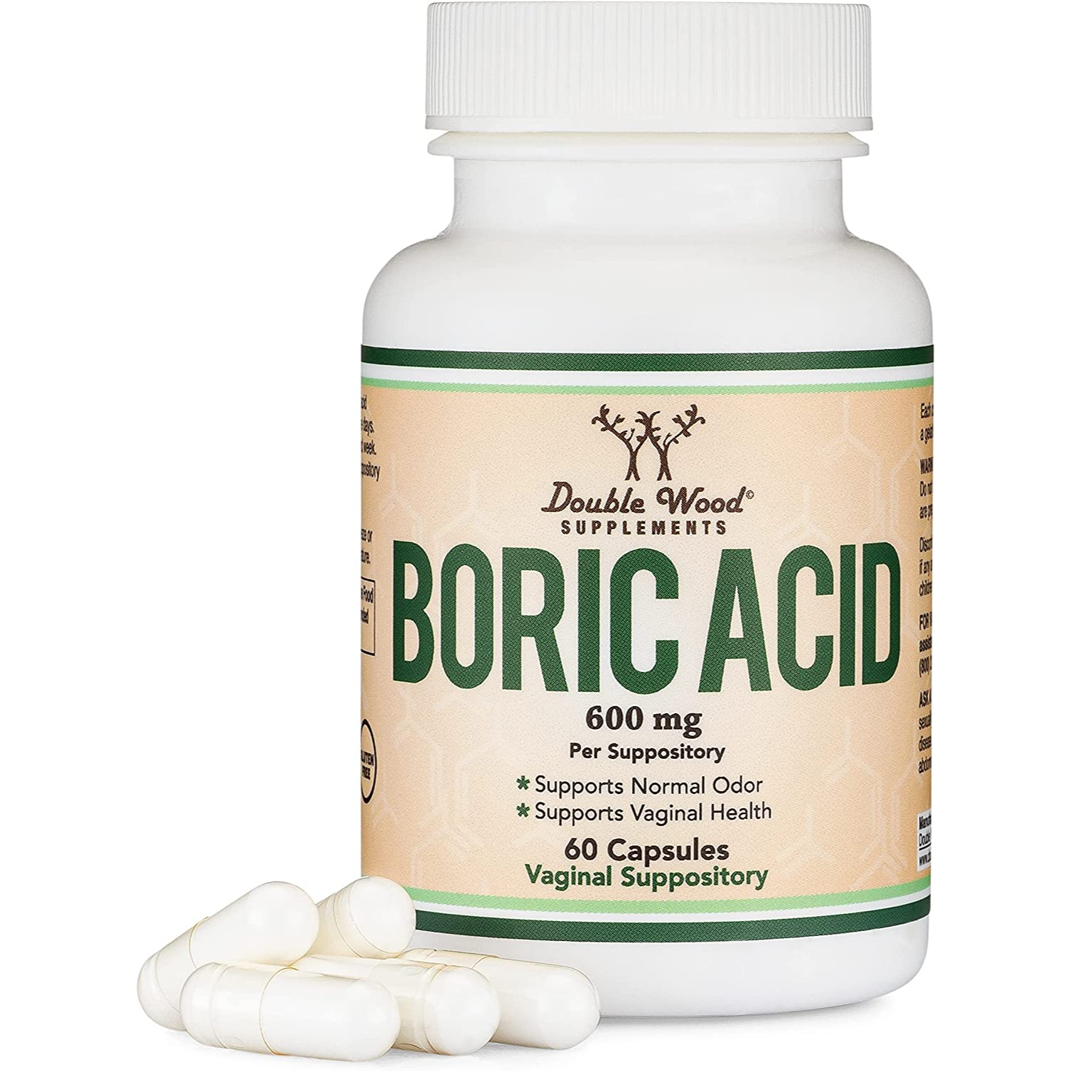 ACIDO BORICO DOUBLE WOOD 600 MG 60 CAPSULAS